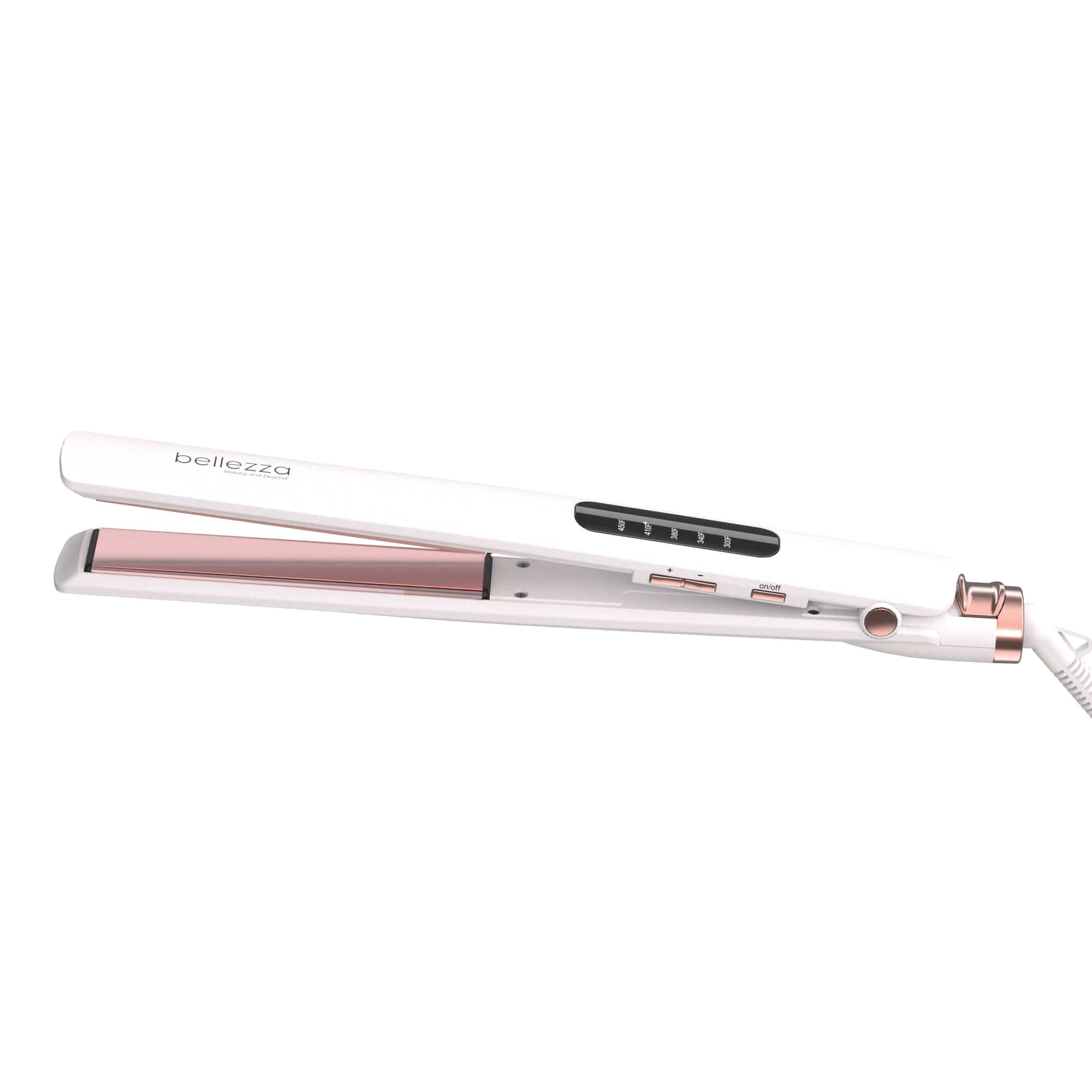 Bellezza White/Pink Rose SleekBeauty 2.0 | 1” Digital Flat Iron