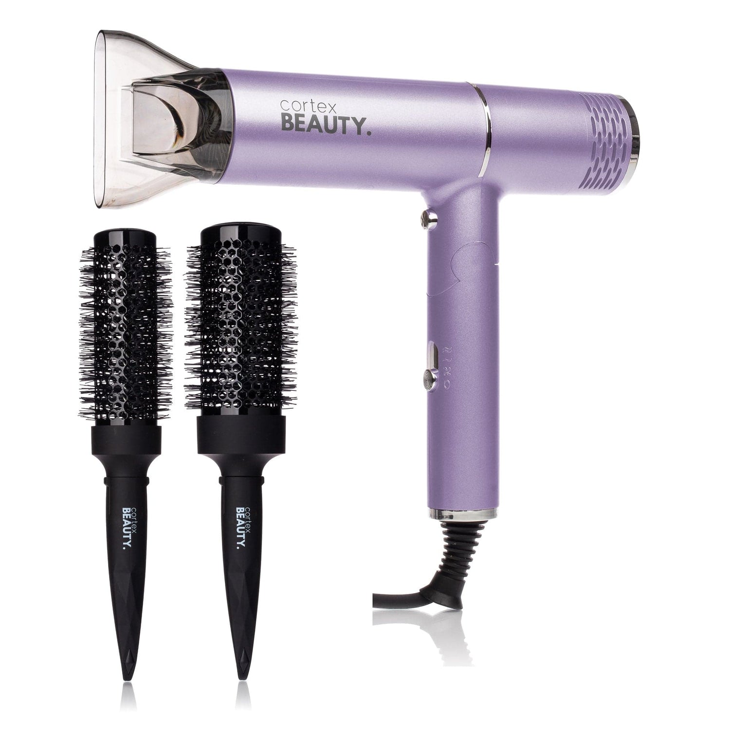 Cortex Beauty Air Fold - Ionic Foldable Dryer + 2 Piece Blowout Brush Set