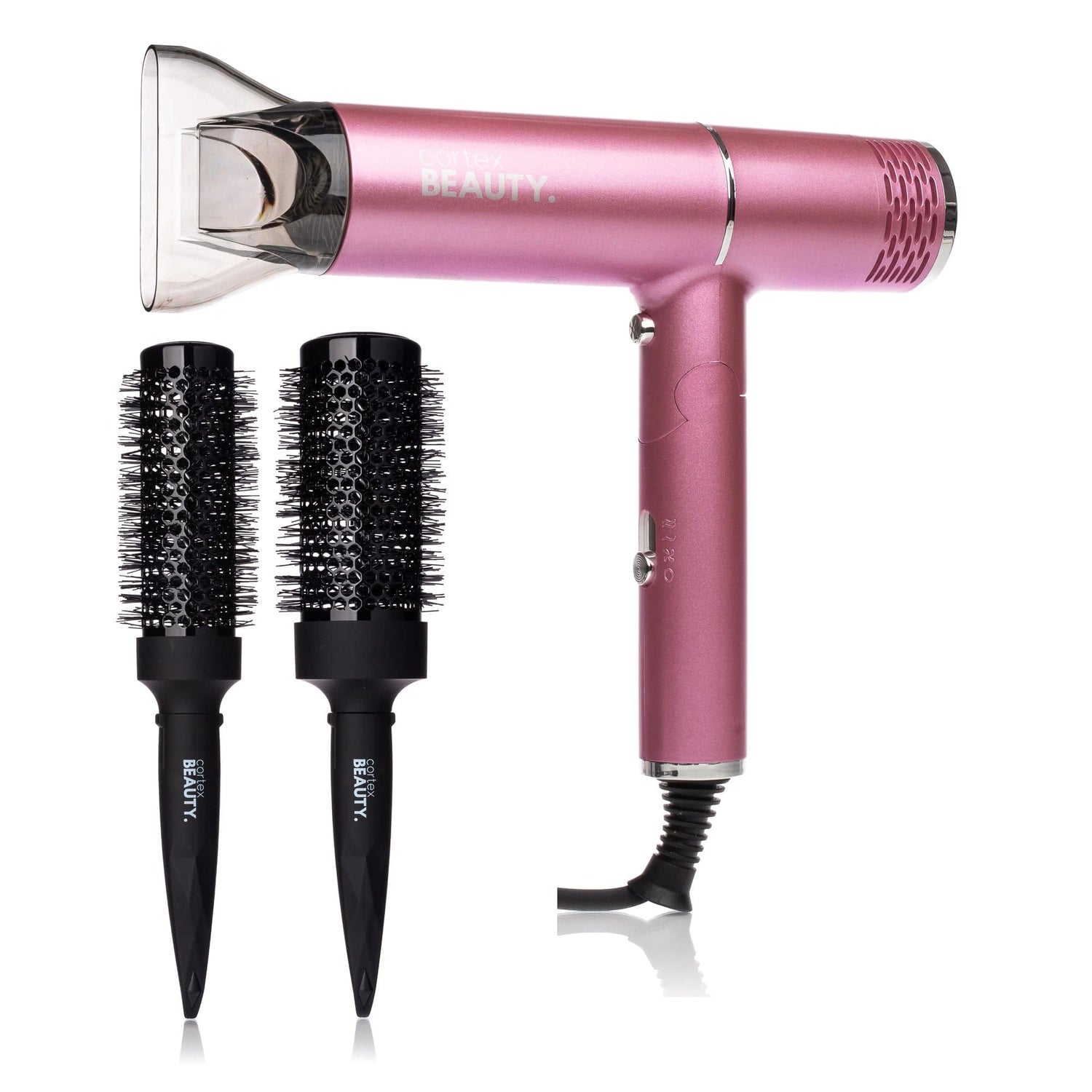 Cortex Beauty Air Fold - Ionic Foldable Dryer + 2 Piece Blowout Brush Set
