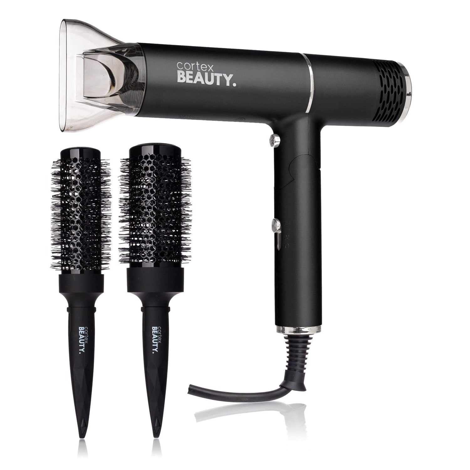 Cortex Beauty Air Fold - Ionic Foldable Dryer + 2 Piece Blowout Brush Set