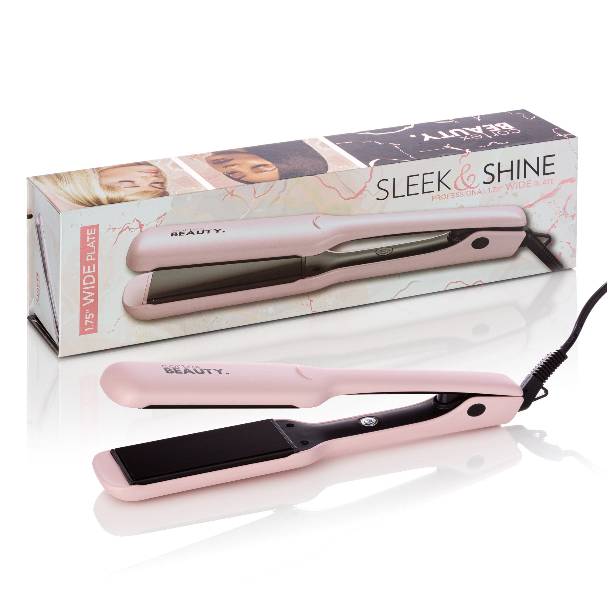 Cortex Beauty Baby Pink Sleek & Shine | Professional 1.75” Wide Plate Flat Iron