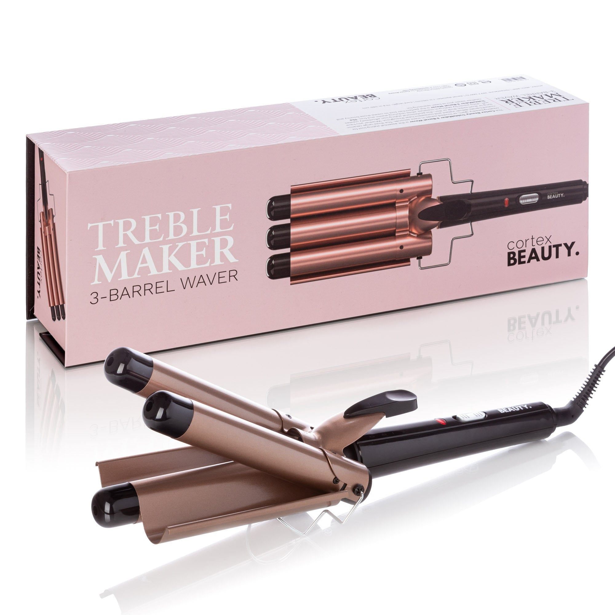 Cortex Beauty Black/Rose Gold TrebleMaker | 3-Barrel Waver