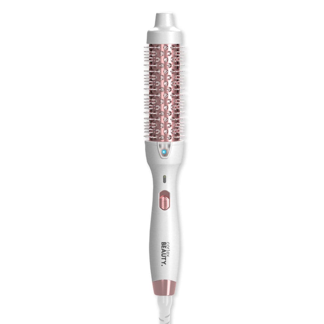 Cortex Beauty White/Pink Rose HotStyler | 1.5" Ionic Styling Brush