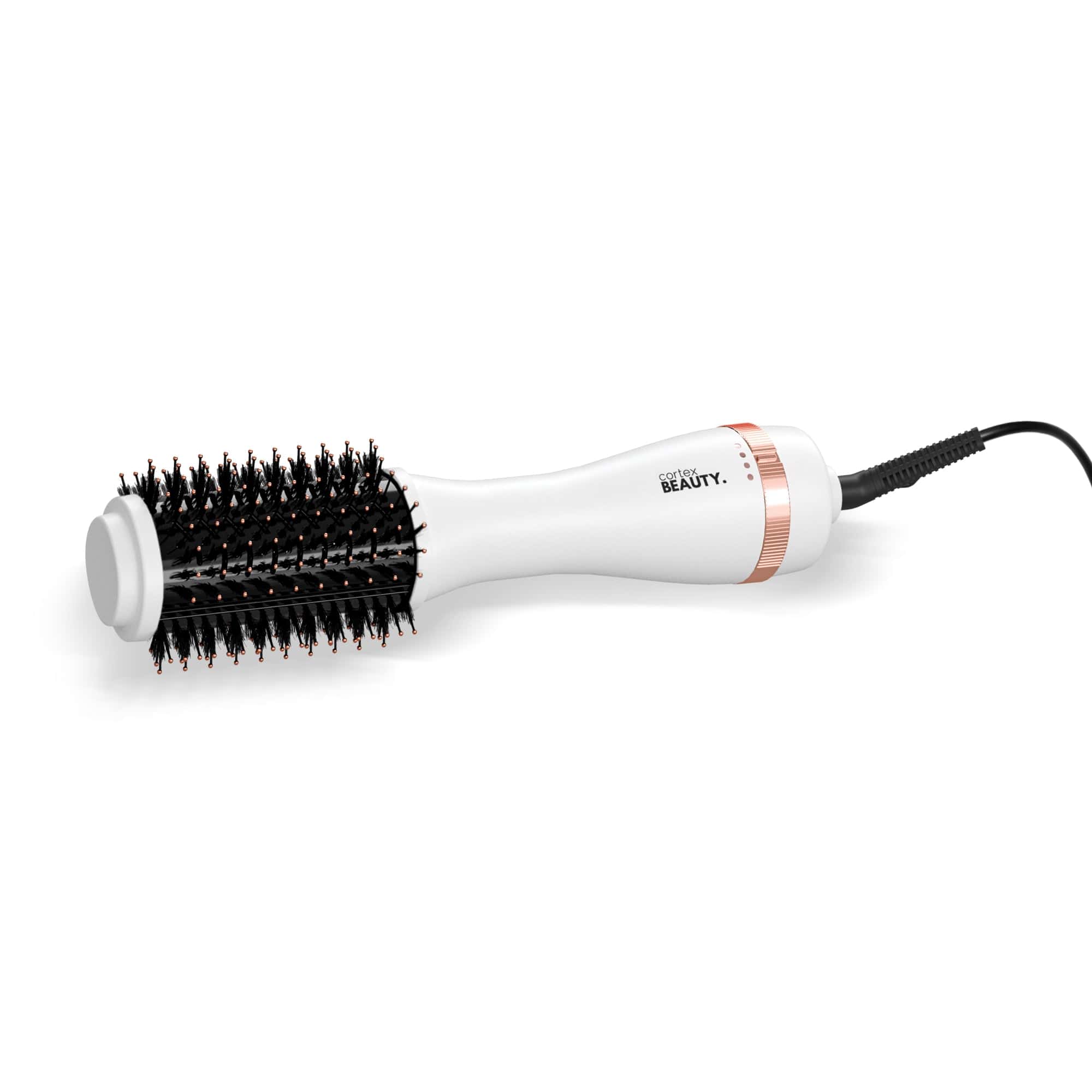 Cortex Beauty White/Rose Gold Volumizing Blowout Brush | 2" Professional Hot Brush