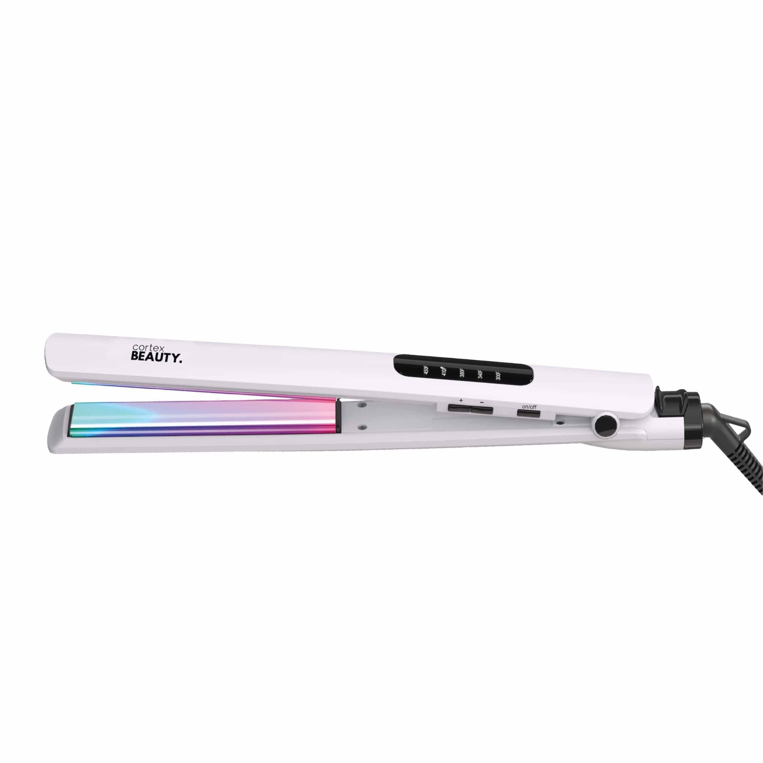 Cortex Beauty White with Rainbow Plates UltraSlim | 1" Digital Flat Iron