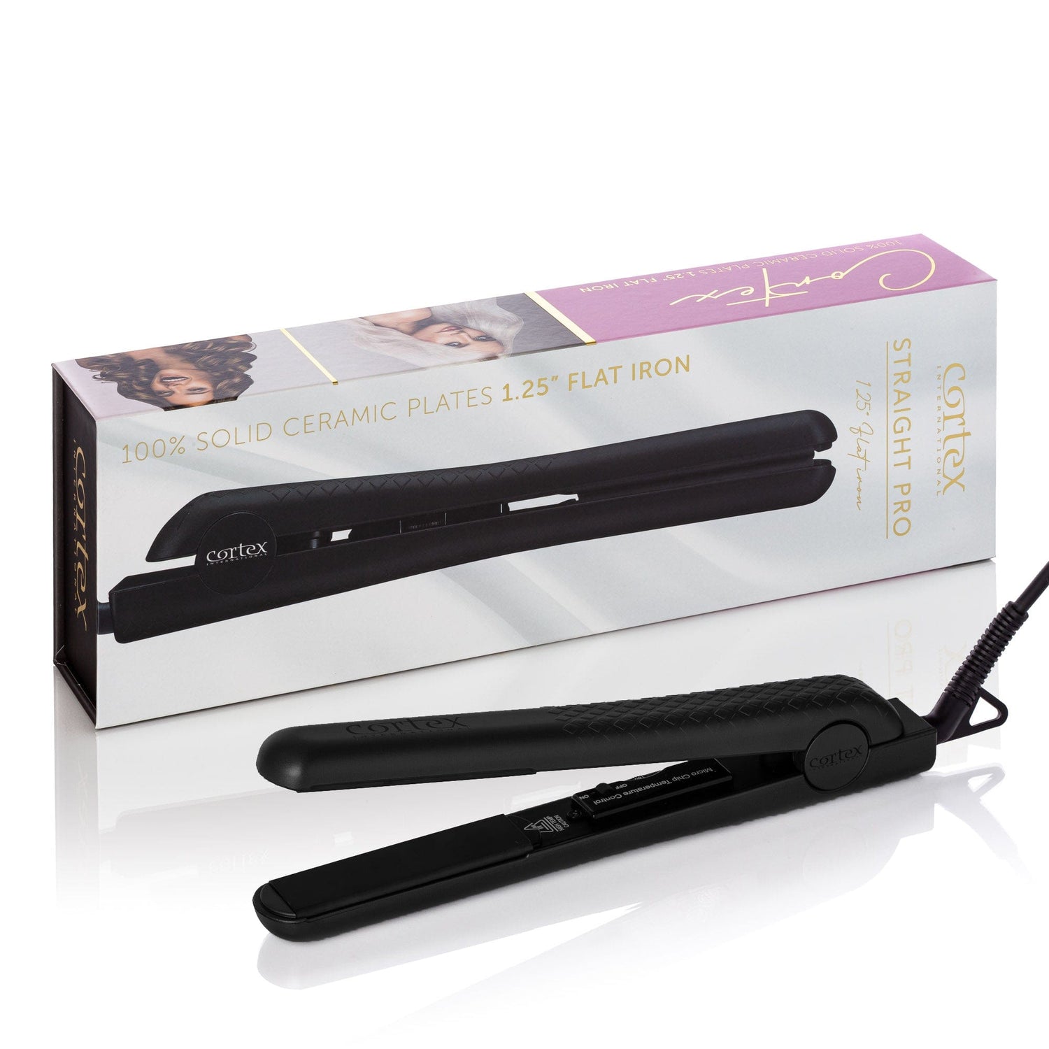 Cortex International The Collection | 1.25" Solid Ceramic Ionic & Far-Infrared Technology Flat Iron