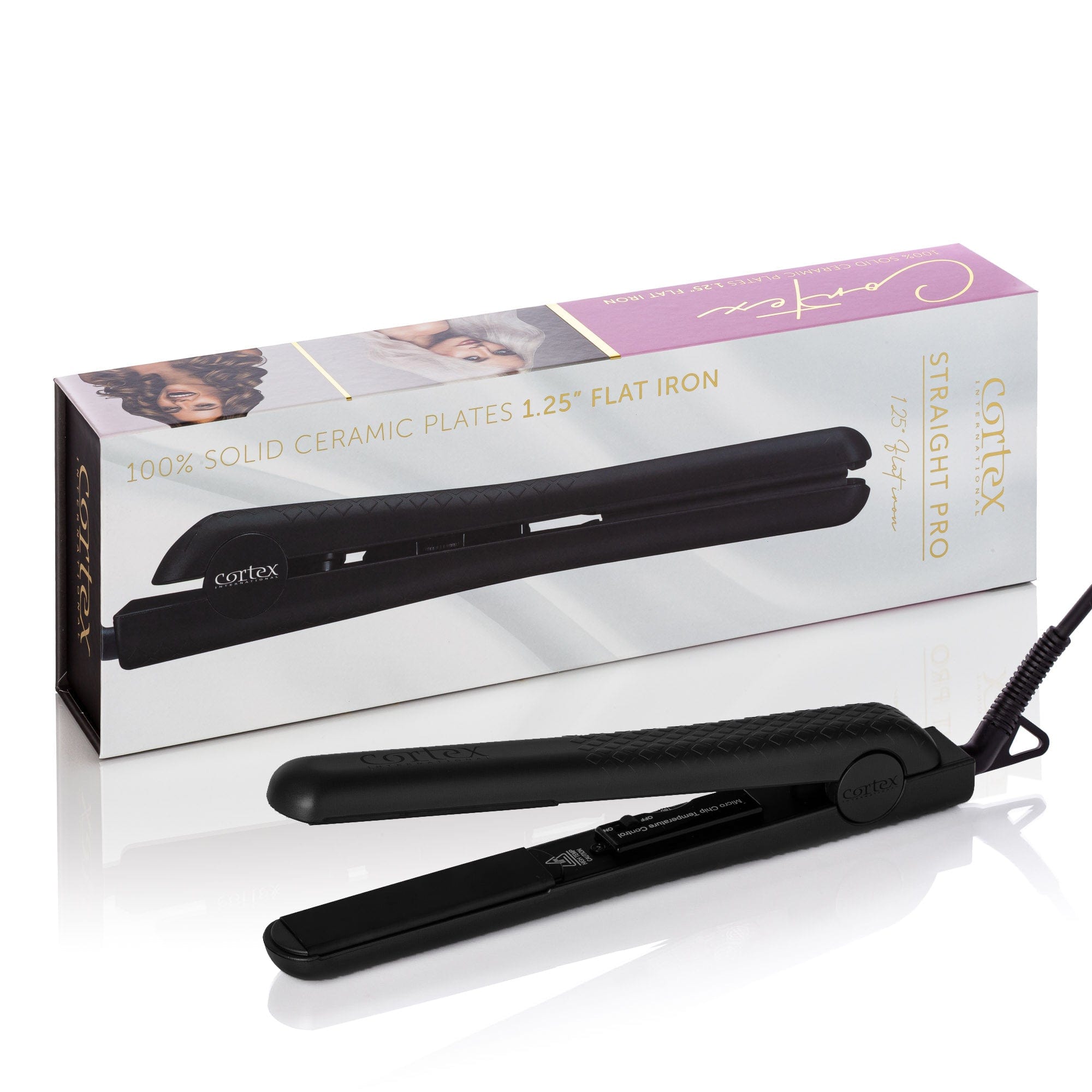 Cortex International The Collection | 1.25" Solid Ceramic Ionic & Far-Infrared Technology Flat Iron
