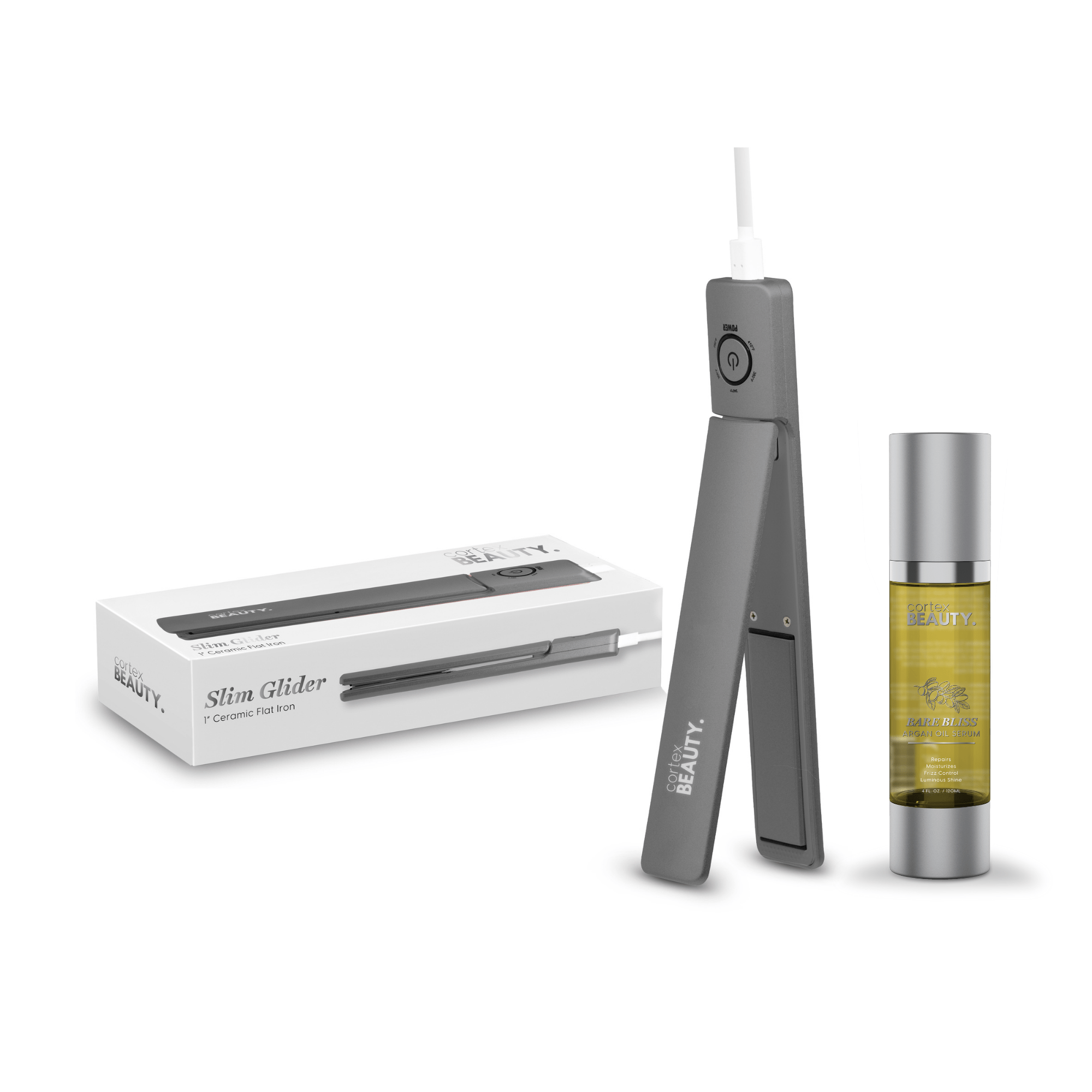 Cortex Beauty Gray Cortex Beauty Slim Glider & Argan Oil Hair Serum Bundle
