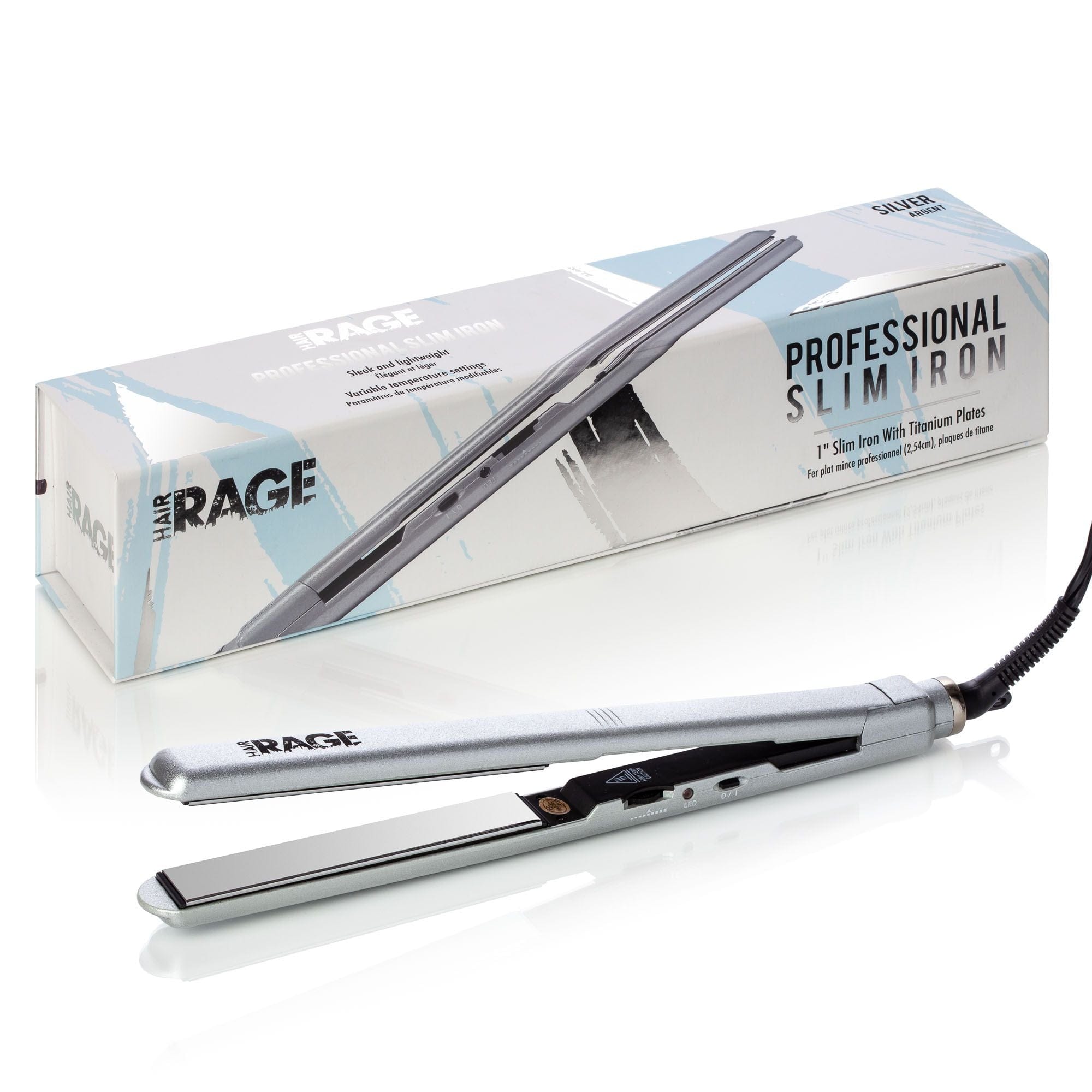 Hair Rage 1" Slim Series Titanium Flat Iron with Far Infrared Technology