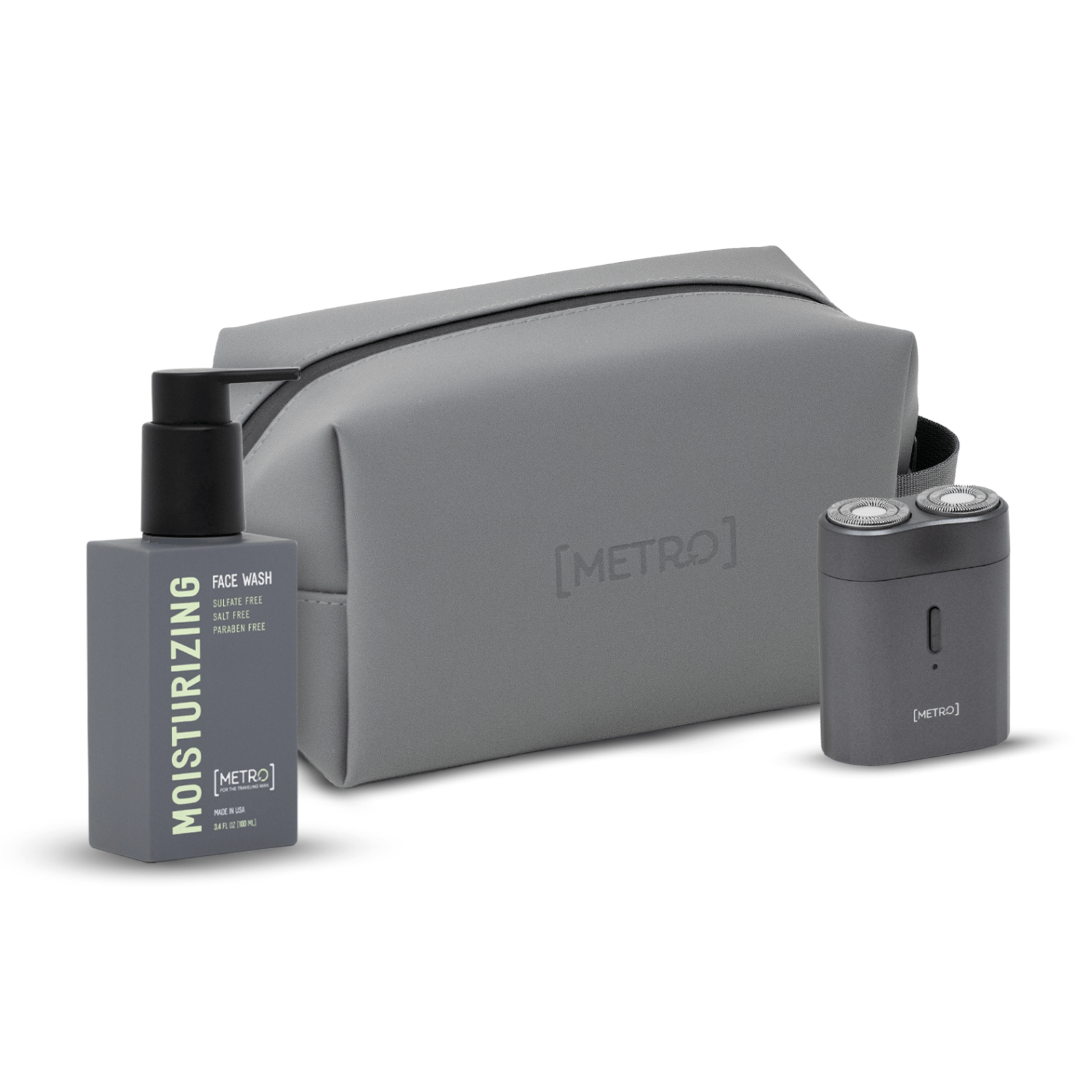 MetroMan MetroMan 100ML Moisturizing Face Wash & Pilot Waterproof USB Electric Shaver Bundle | Bag Included