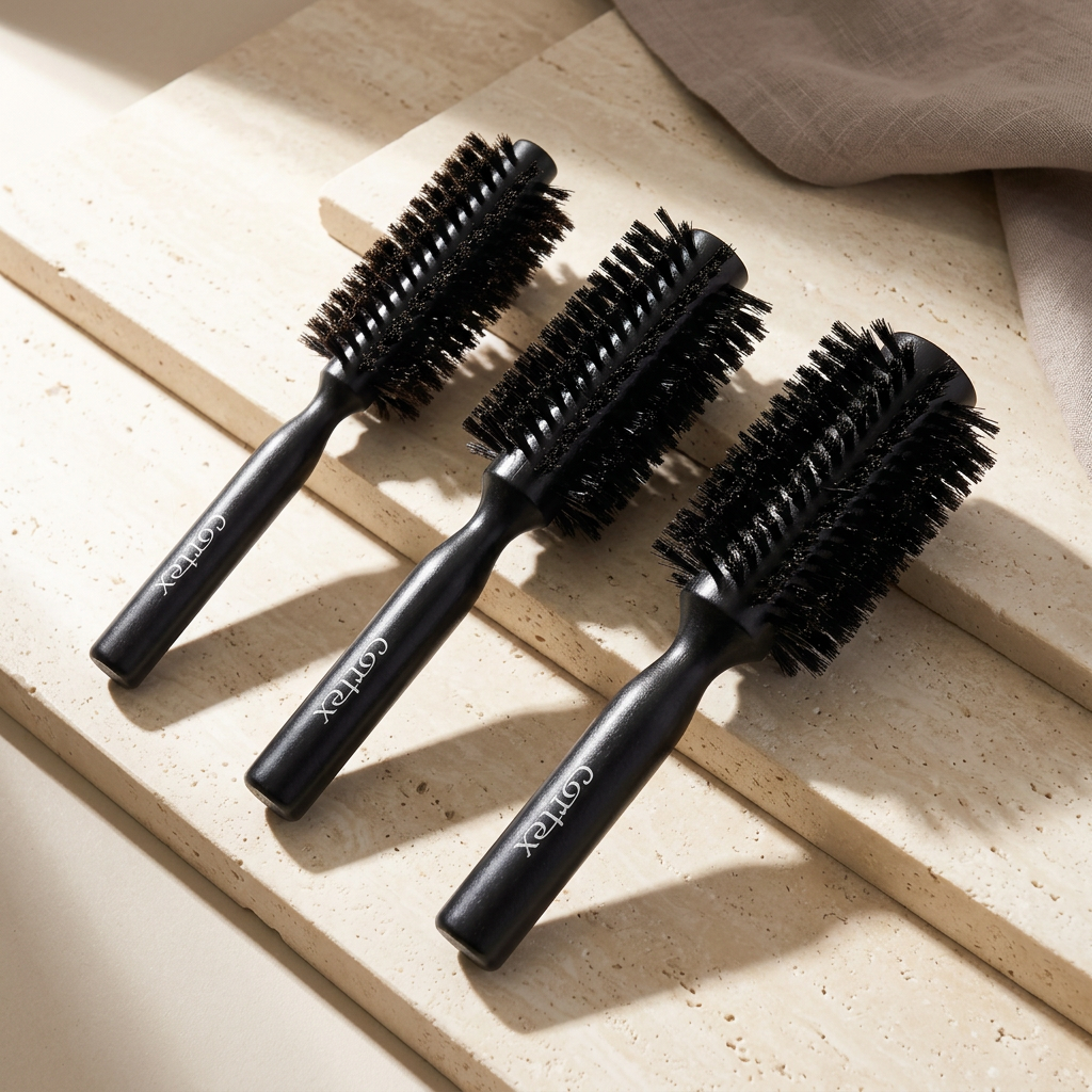 Boar Bristle Round Brush Trio
