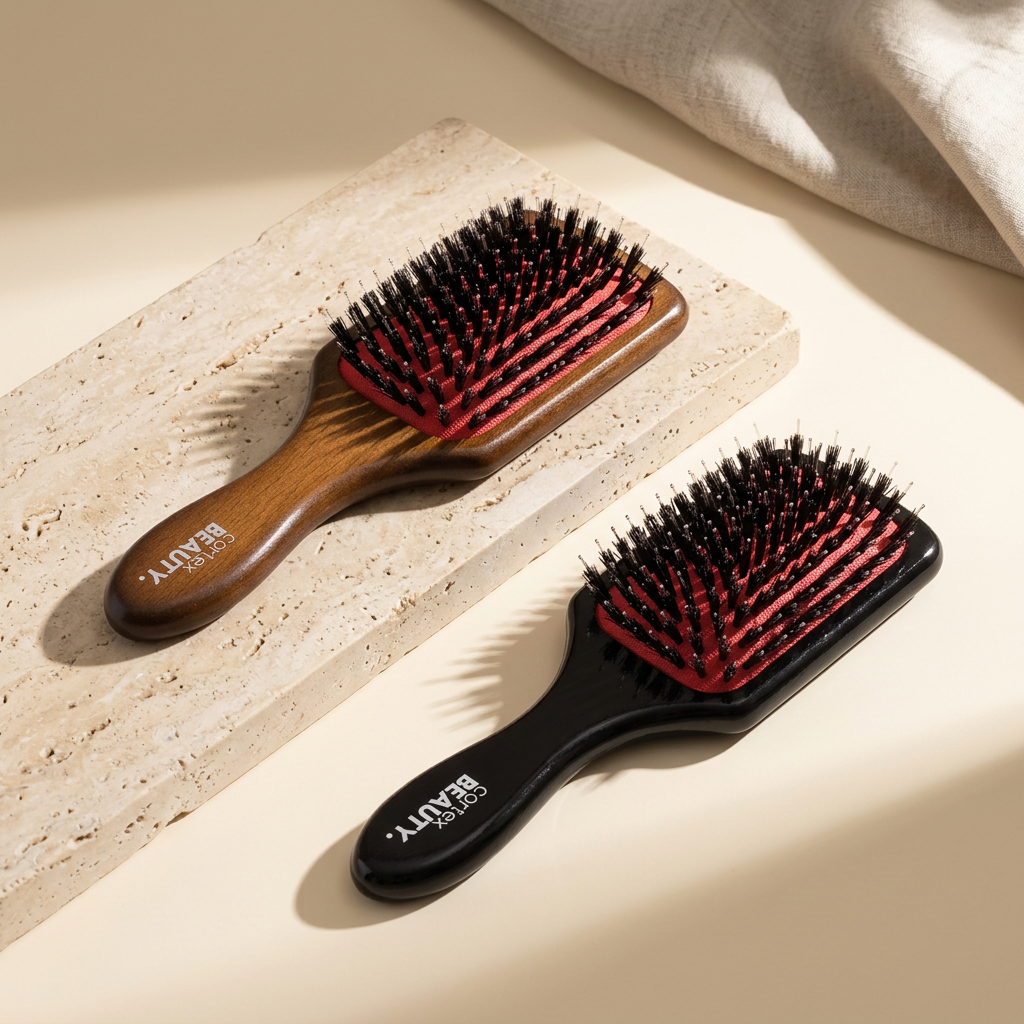 Wooden Paddle Brush Duo