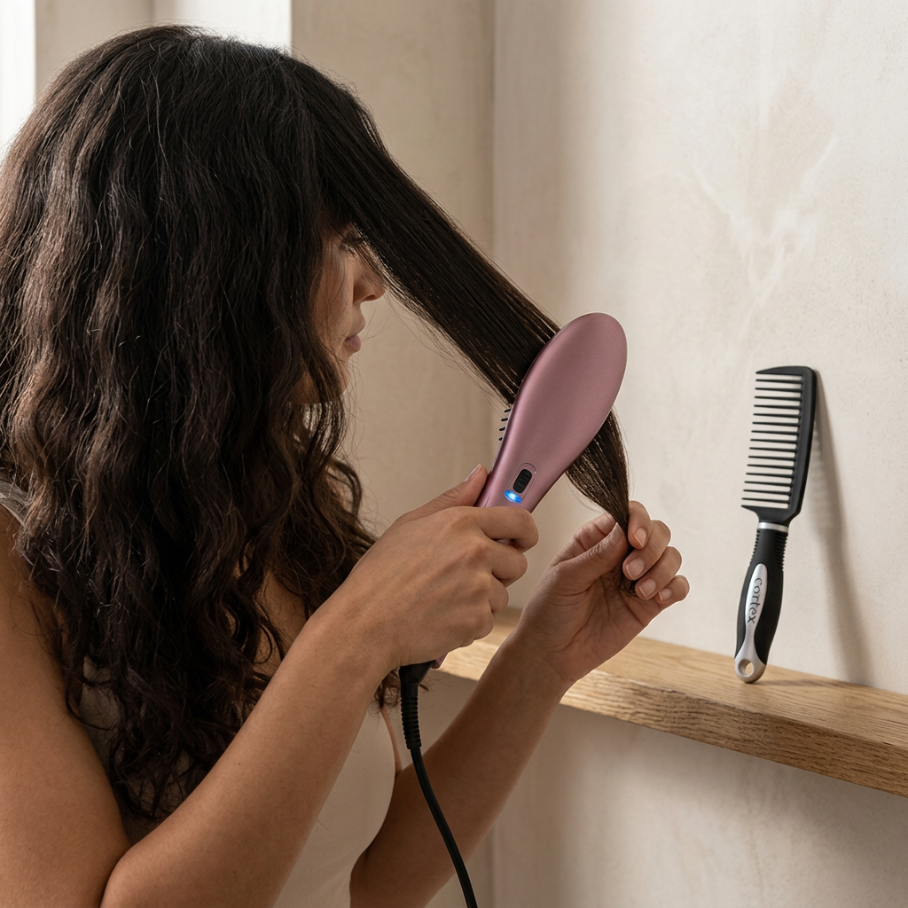 Straightening Brush & Comb Set - Blush Pink