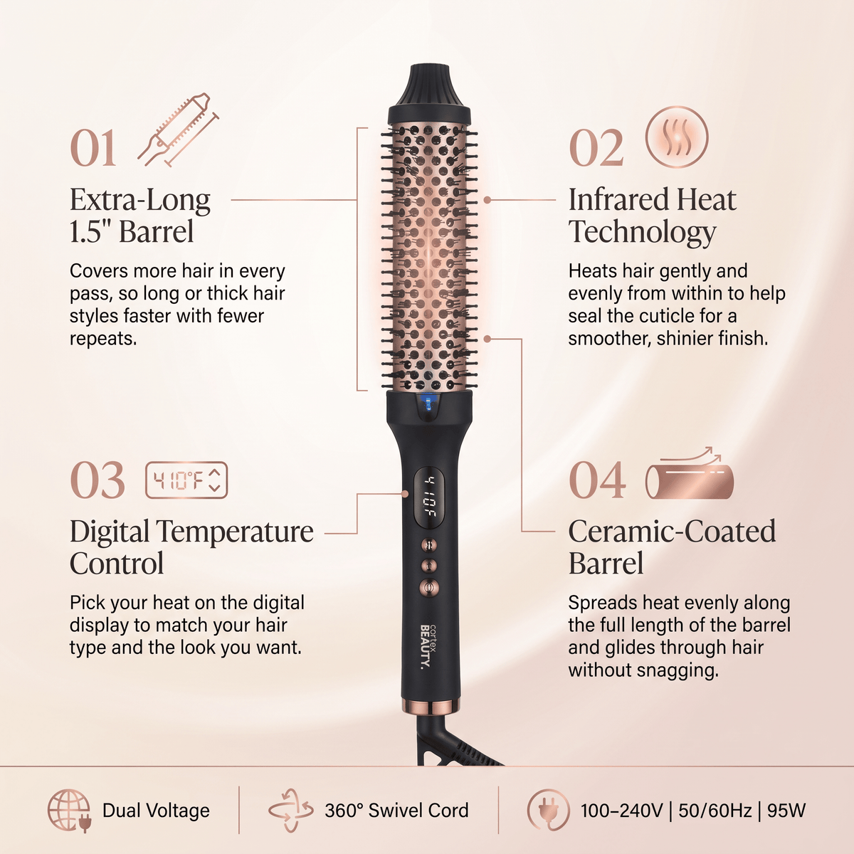 Digital Display 1.5” Infrared Styling Brush