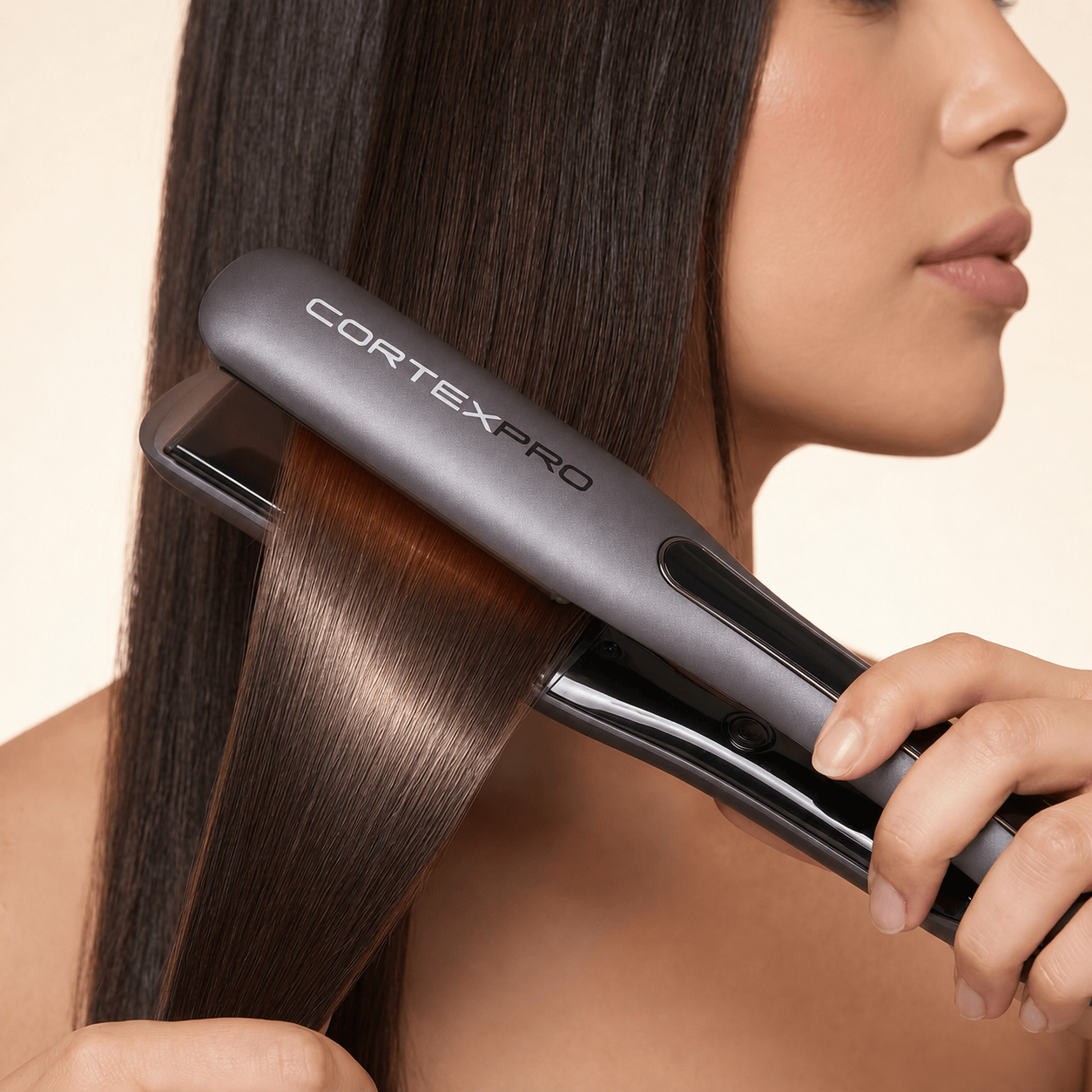 Pro Flat Iron | One-Pass Digital Heat Tourmaline Ceramic Plates with Carrying Case