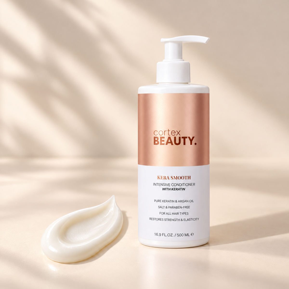 Pure Keratin | Intensive Conditioner — product detail on a warm cream surface