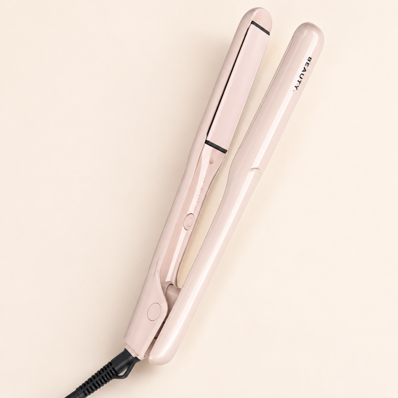 Sleek & Slim | 1.25" Professional Slim-Plate Flat Iron | Temperature Control — product detail on a warm cream surface