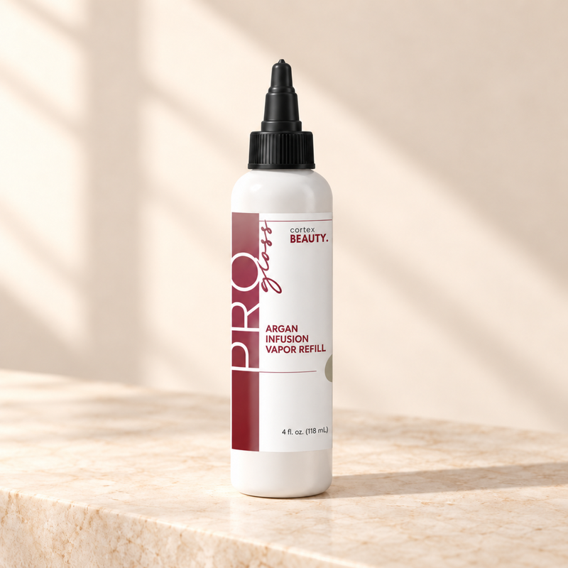 Argan Oil Refill | 4 oz — product detail on a warm cream surface