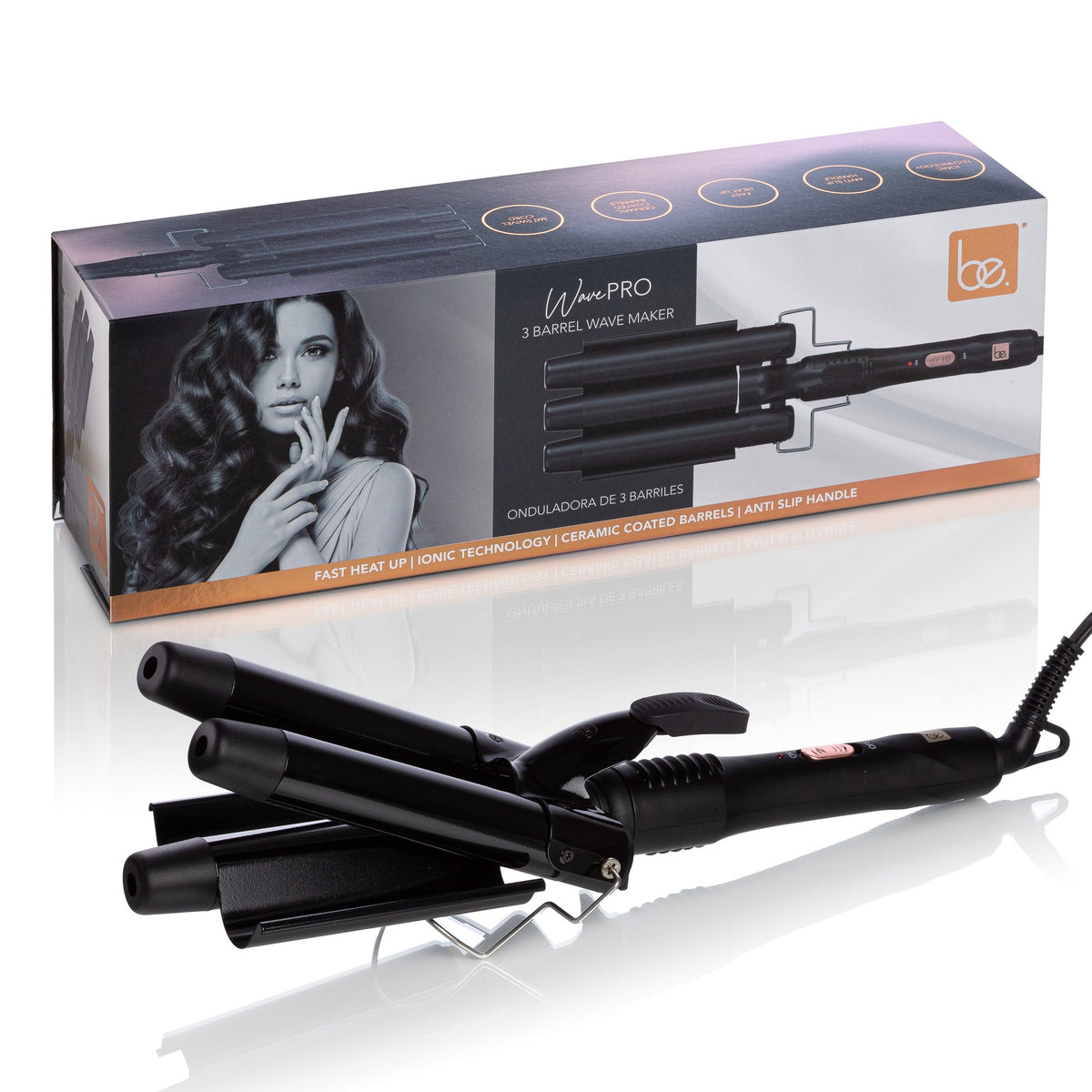 Royale Pro Hair Styling Technology SW001 Black Triple Barrel Hair Waver Curler HAIRWAVER.png?v=1662678224 main image 3