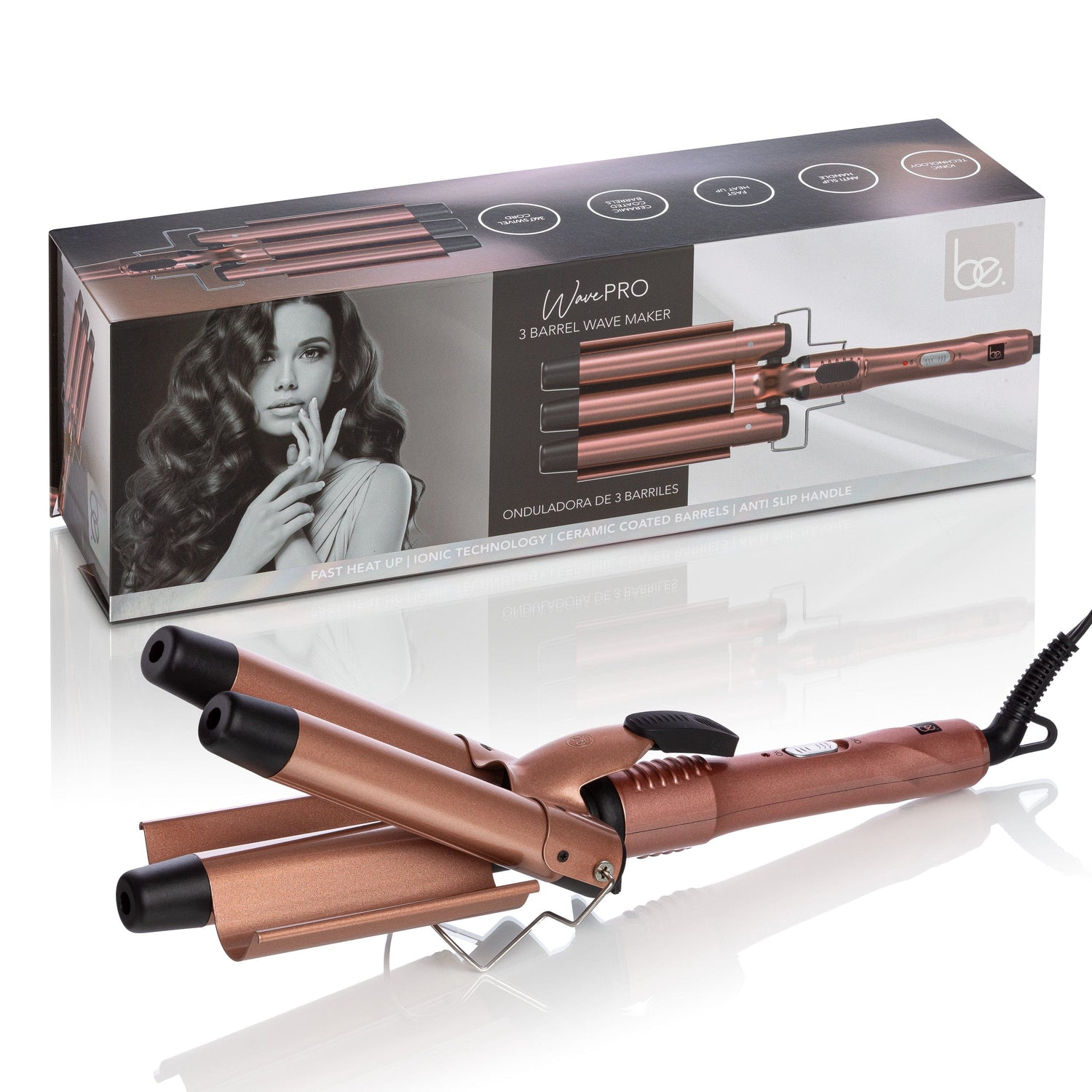 Be.Professional Rose Gold WavePro | 3-Barrel Waver