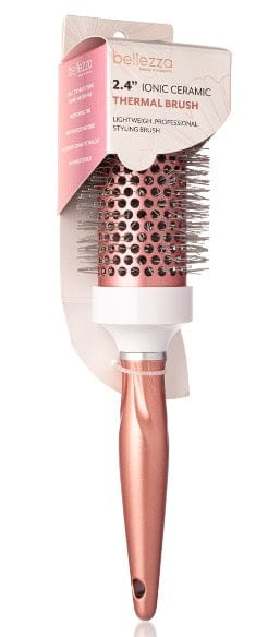 Bellezza 2.4&quot; / White/Pink Rose Ionic Ceramic Thermal Brush