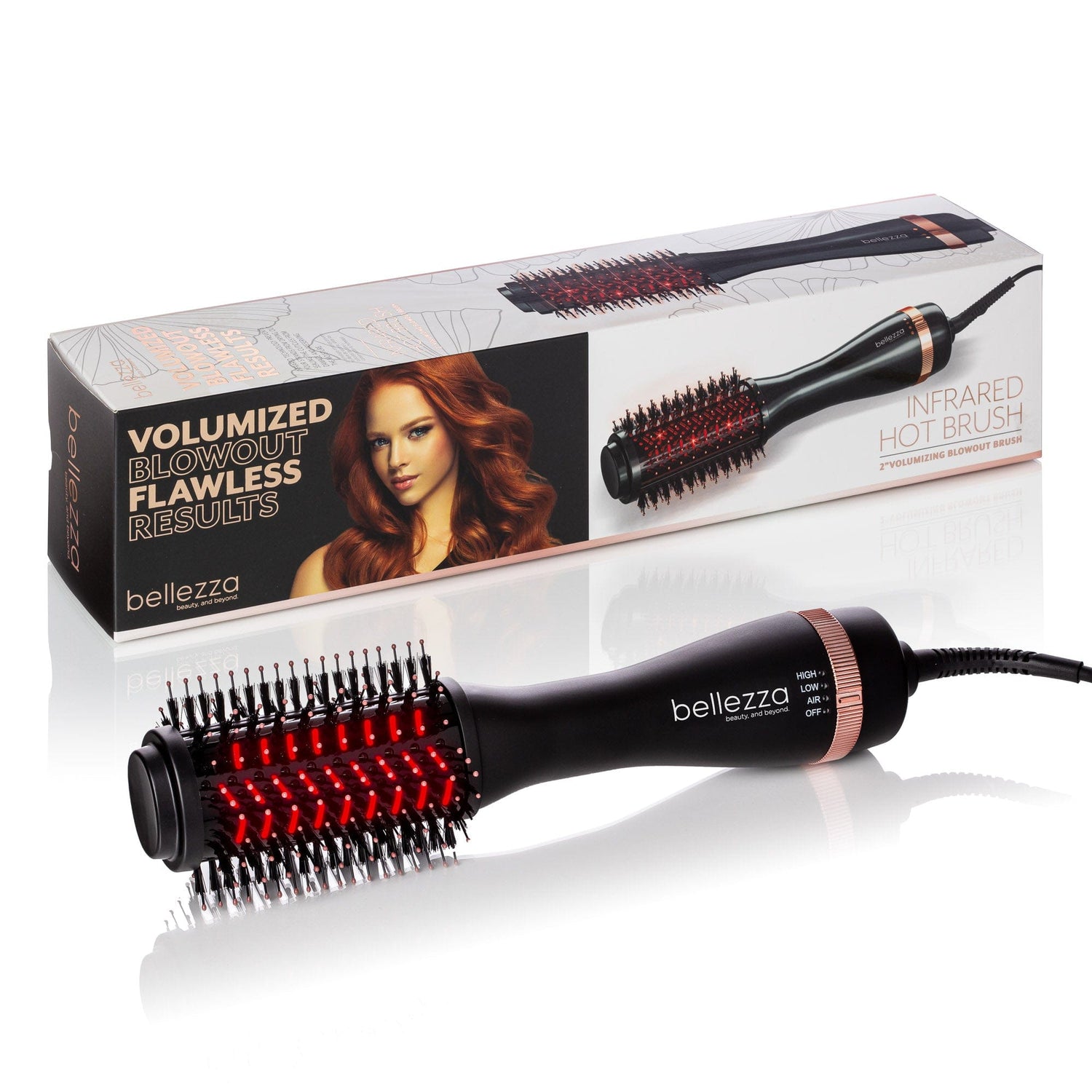 Bellezza Black Infrared Blowout Brush | 2&quot; Professional Hot Brush