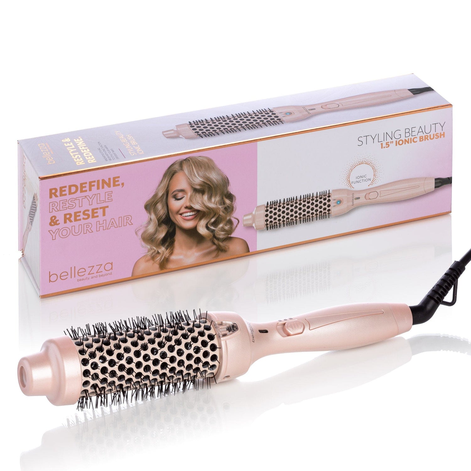 Bellezza Pink v HotStyler | 1.5&quot; Ionic Styling Brush