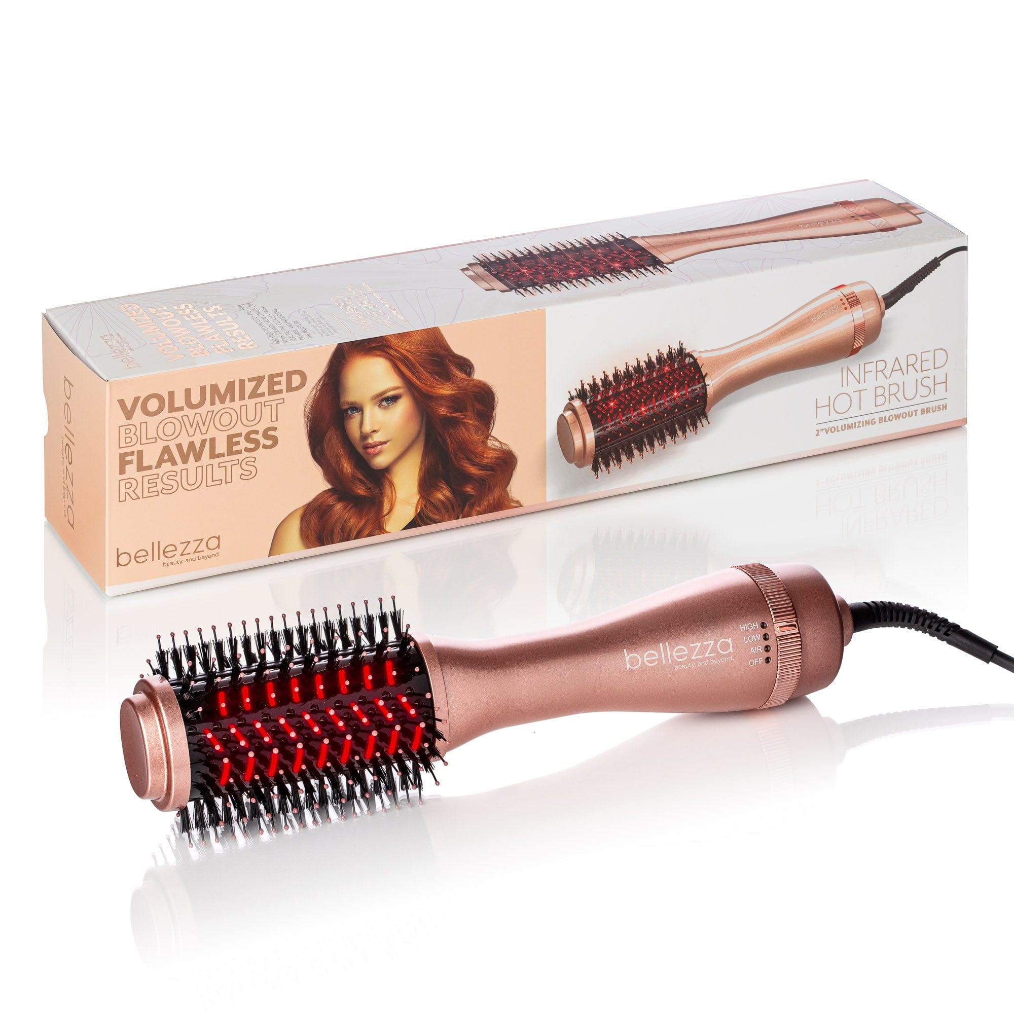 Bellezza Rose Gold Infrared Blowout Brush | 2&quot; Professional Hot Brush