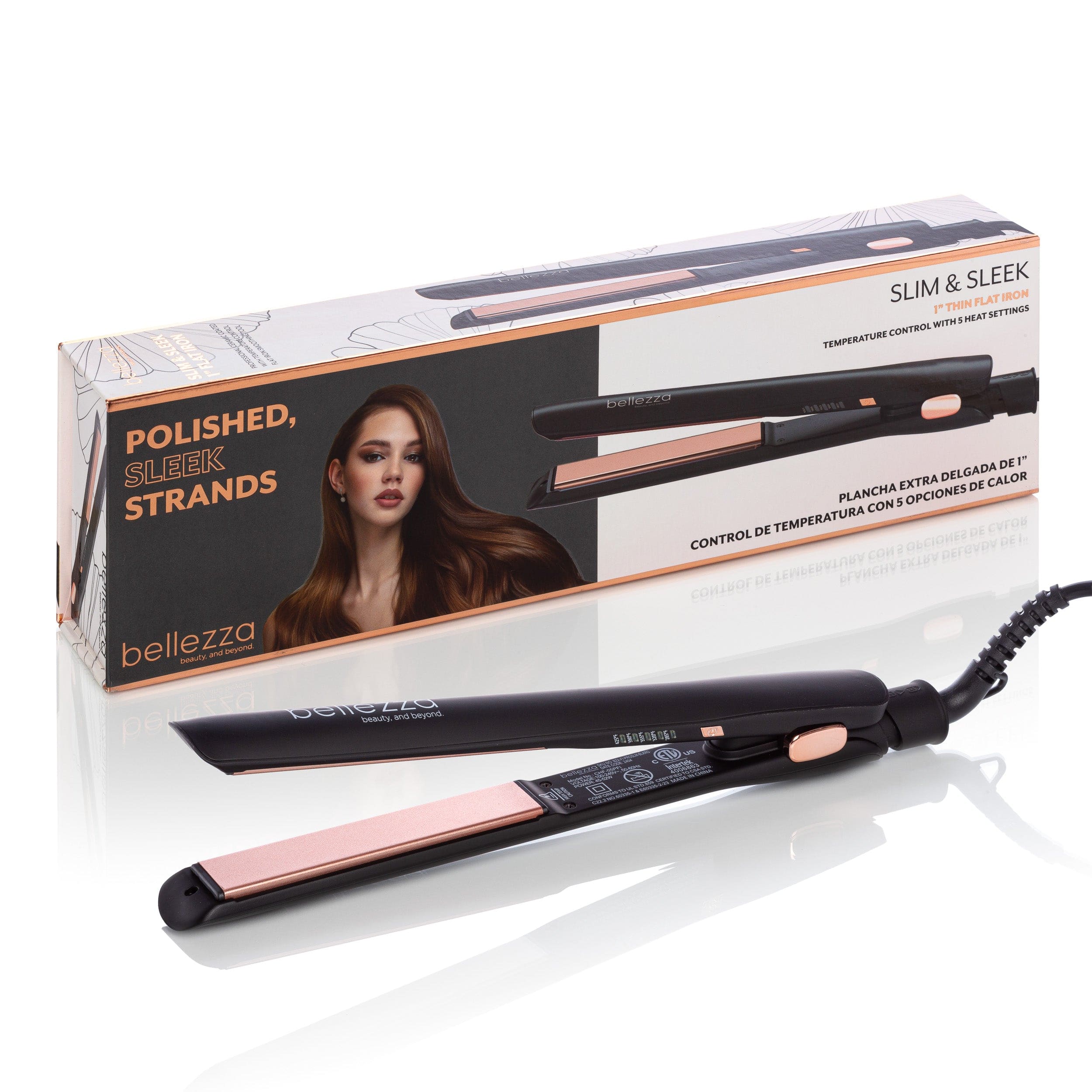 Bellezza Slim & Sleek | 1" Temperature Control Flat Iron