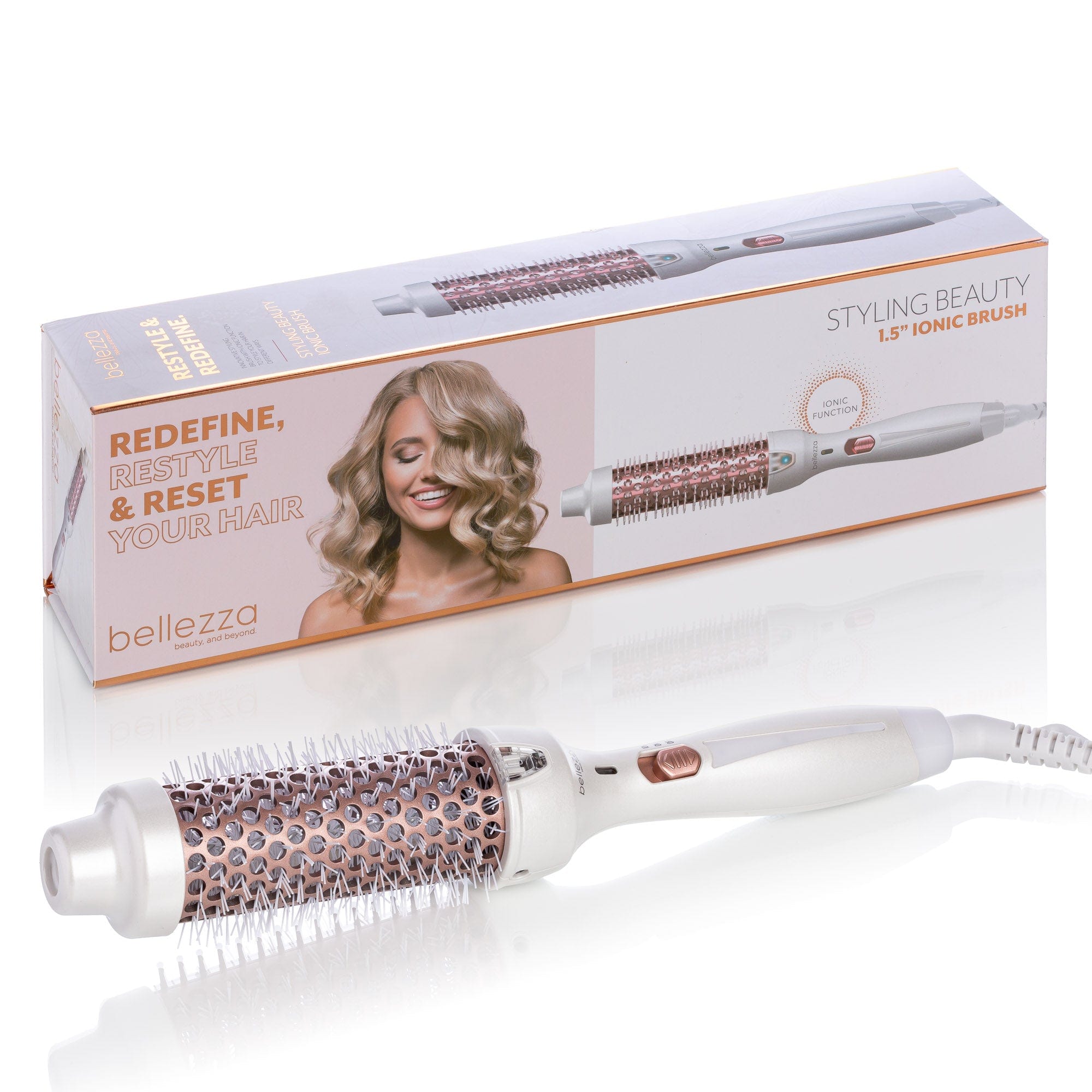 Bellezza White HotStyler | 1.5" Ionic Styling Brush