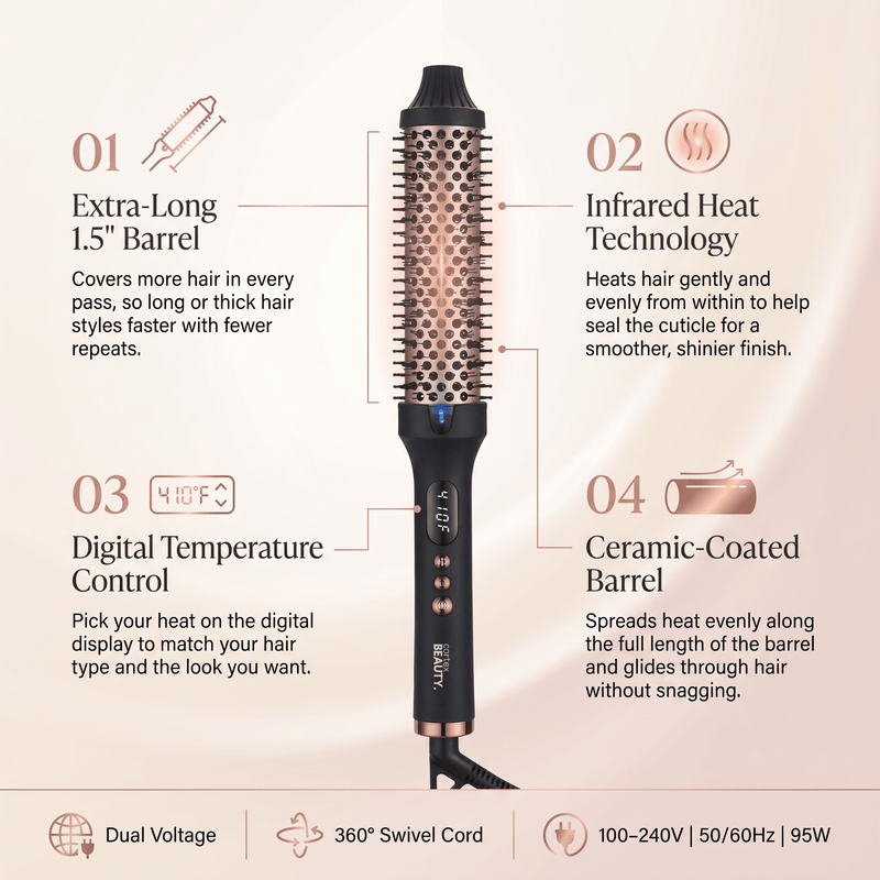 Cortex Beauty 1.5" Infrared Styling Brush | Digital Display