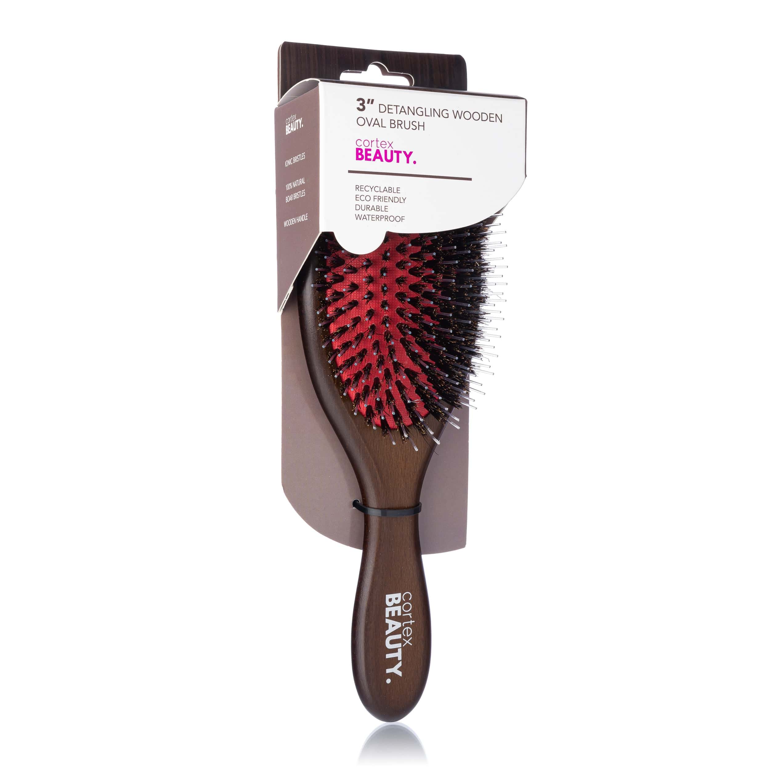 Cortex Beauty 3&quot; Detangling Wooden Oval Brush