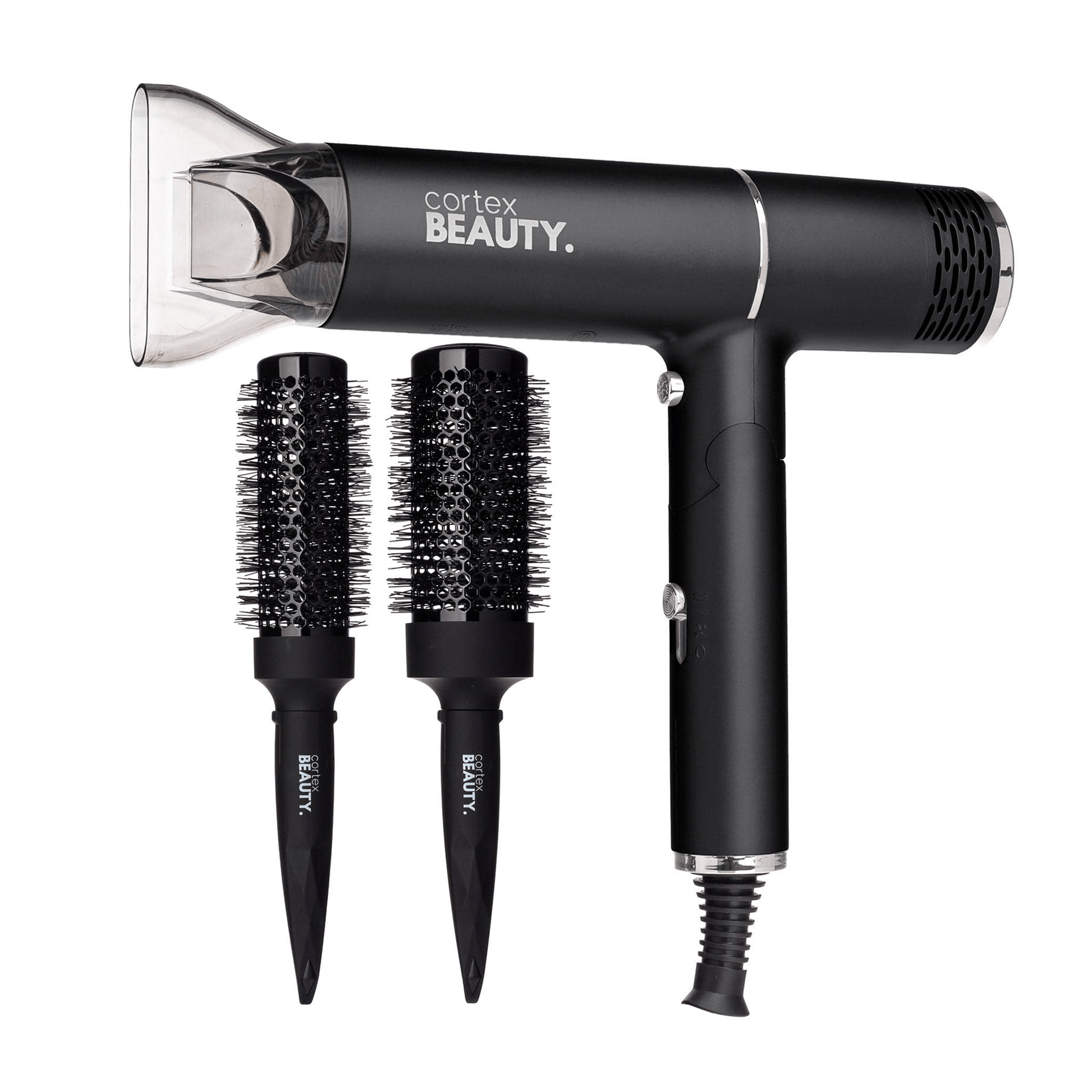 Cortex Beauty AirFold | Ionic Foldable Dryer + 2 Piece Blowout Brush Set