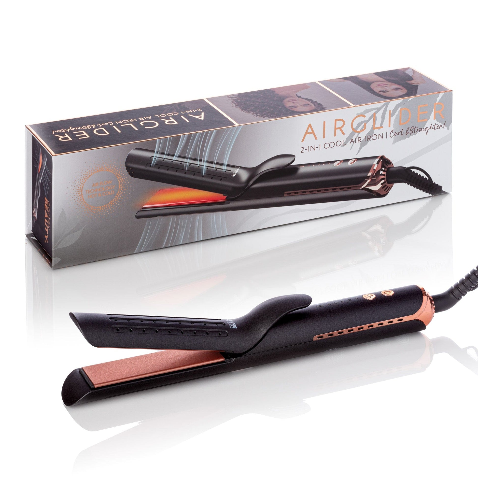 Cortex Beauty AirGlider | 2-in-1 Cool Air Flat Iron/curler