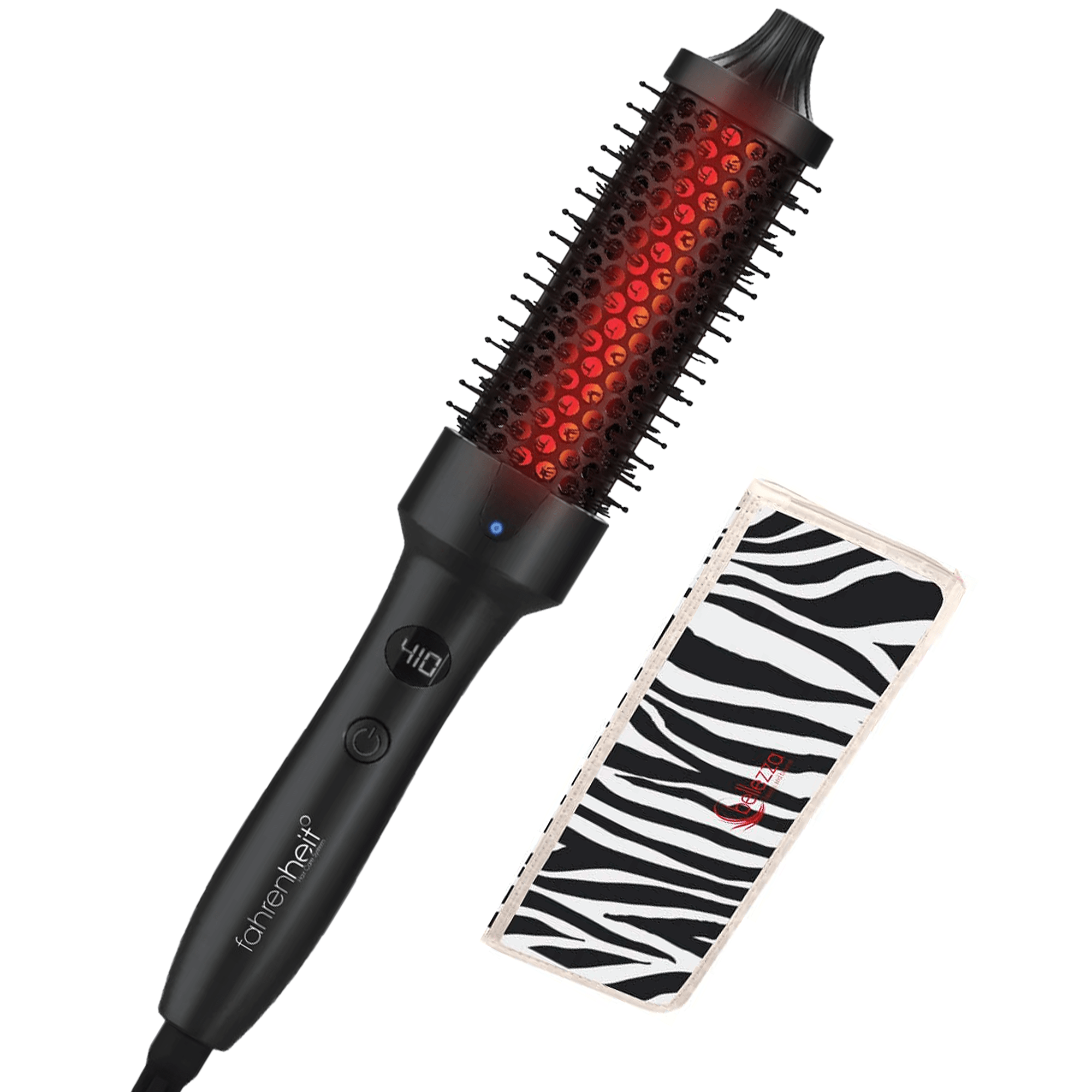 Cortex Beauty Black 1.5&quot; Digital Infrared &amp; Ionic Thermal Styling Brush and Heat Mat Set