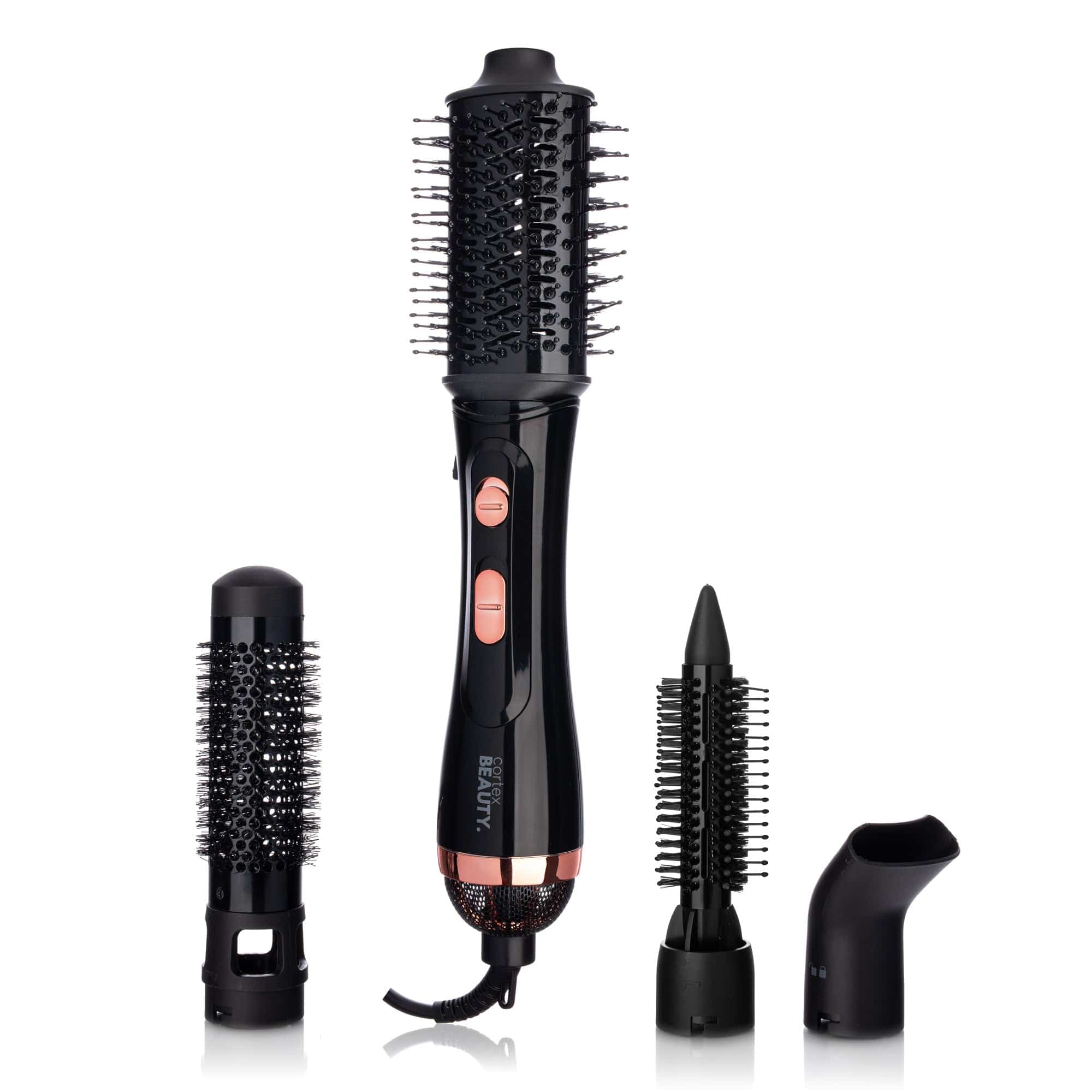 Cortex Beauty Black/ Pink Rose Air Styler | 4-In-1 Hot Air Styler Brush