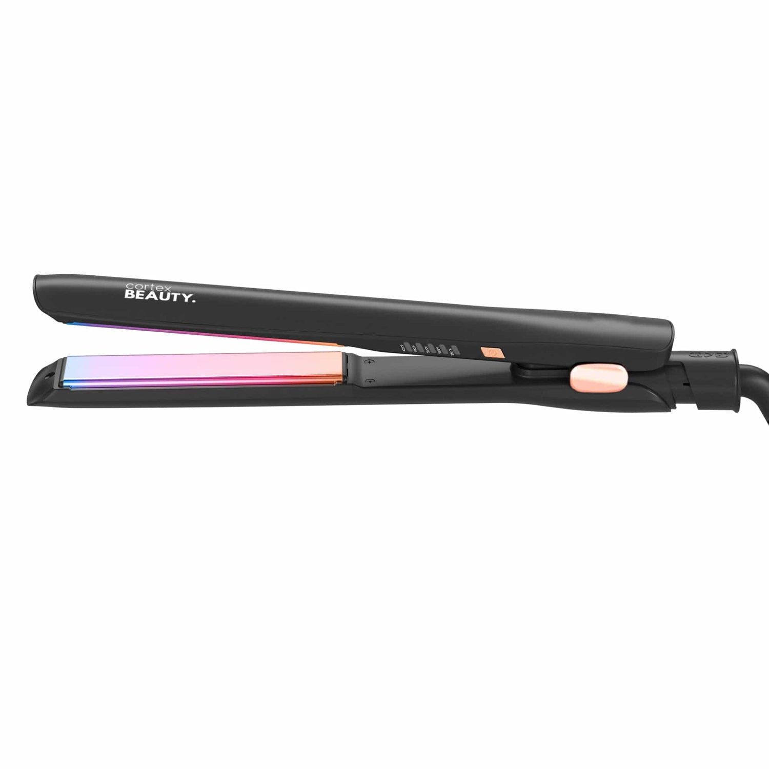 Cortex Beauty Black w/ Rainbow Pro Slim Rainbow | 1” Temperature Control Titanium Plated Flat Iron