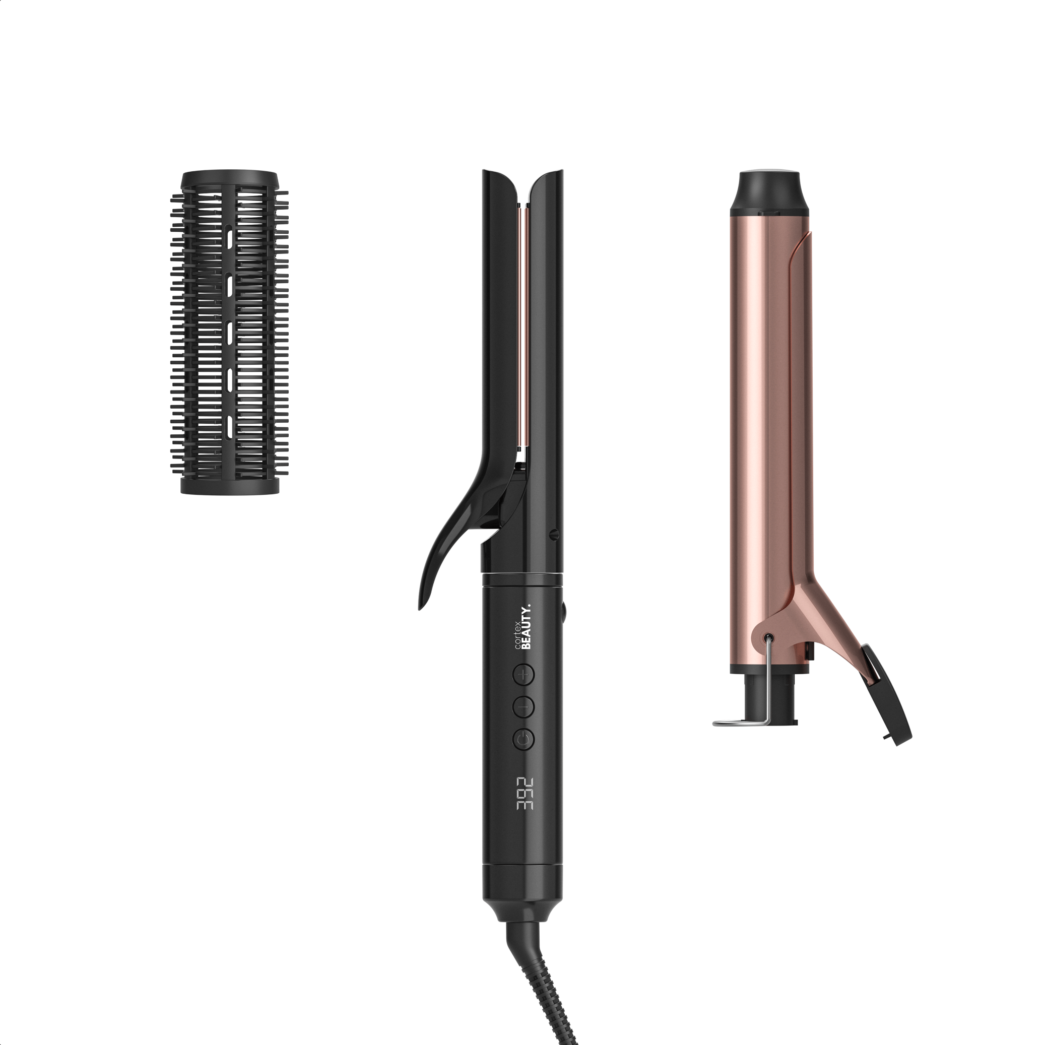 Cortex Beauty Black w/ Rosegold 3IN1 Styler Set