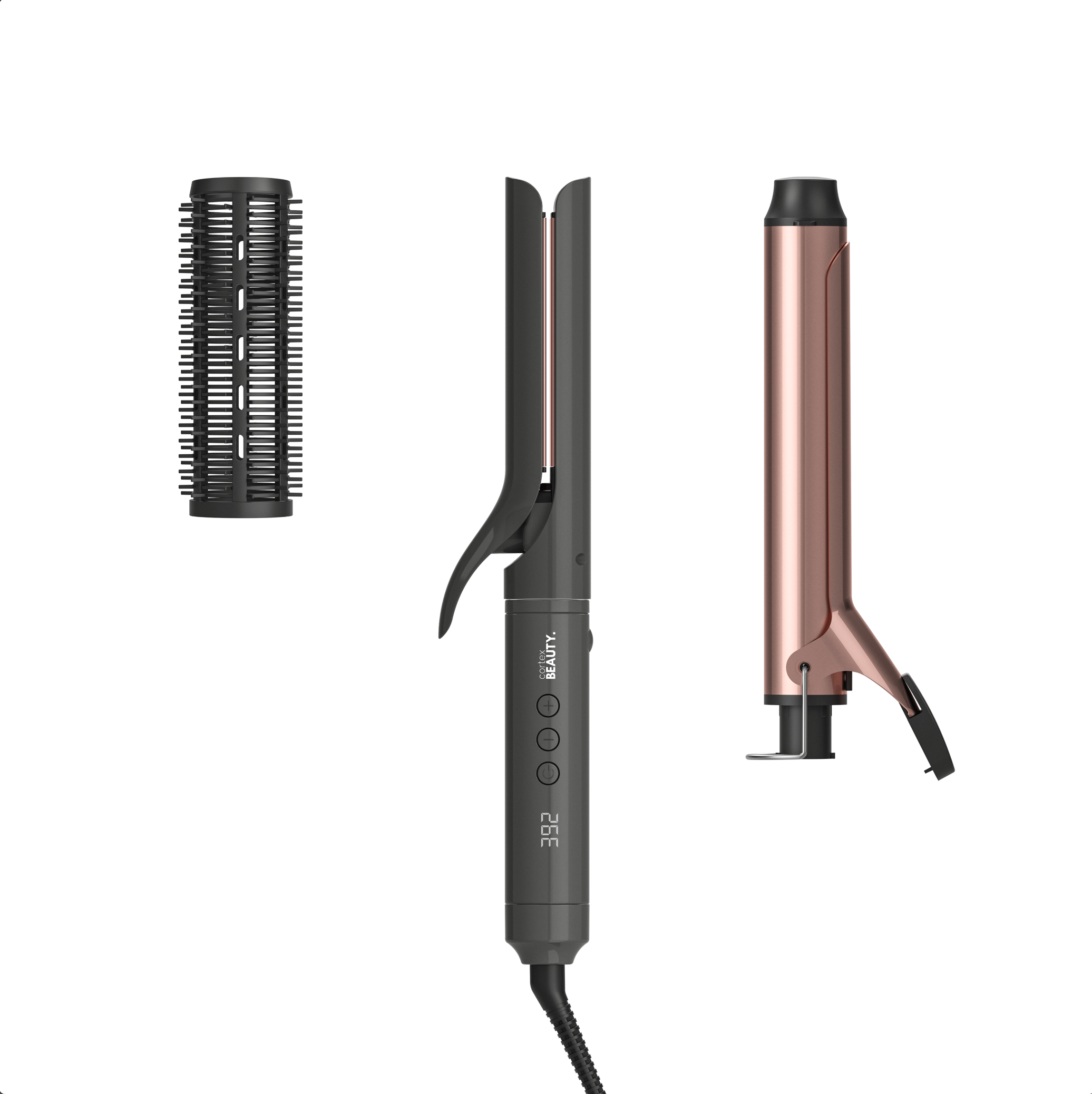 Cortex Beauty Grey w/ Rosegold 3IN1 Styler Set