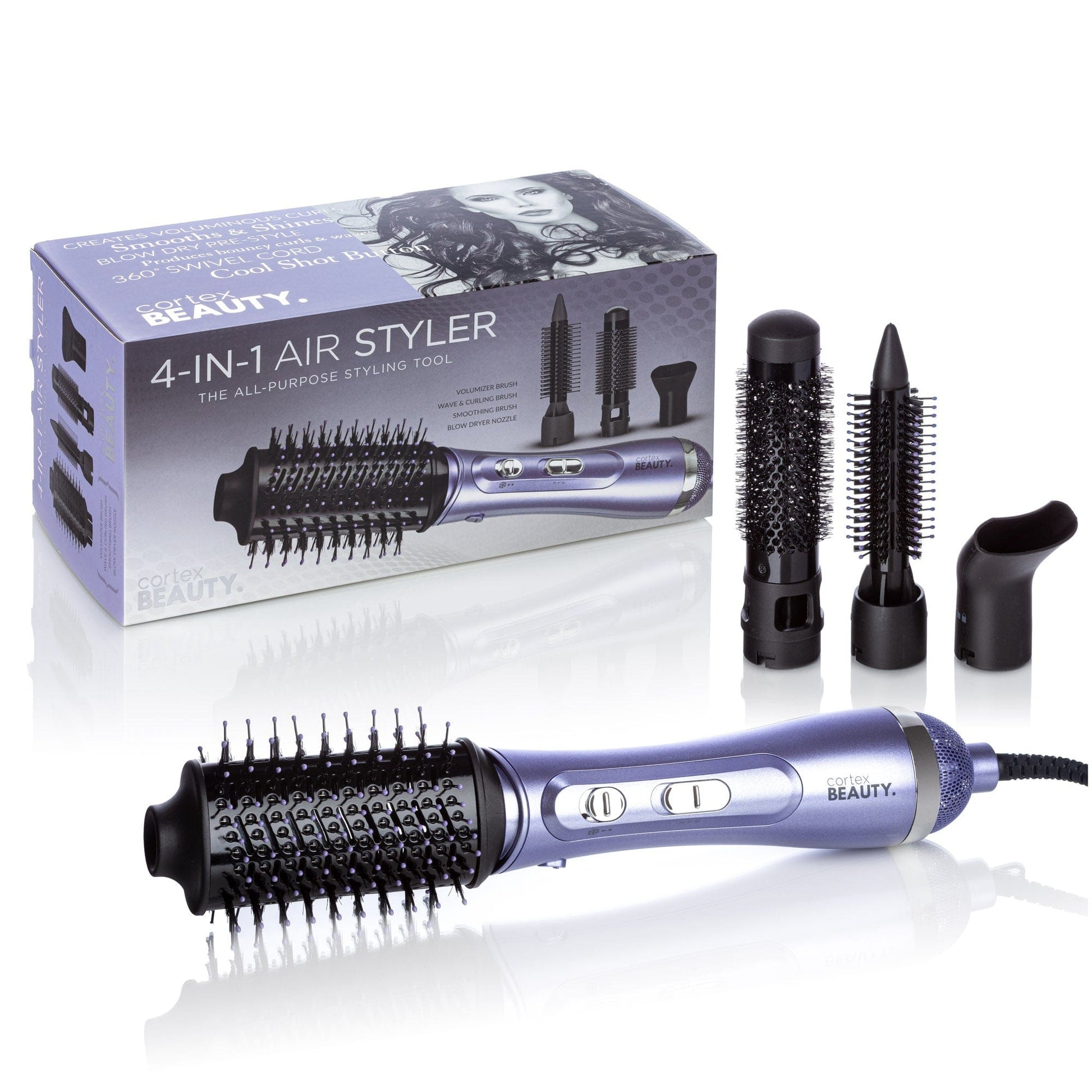 Cortex Beauty Lavender Air Styler | 4-In-1 Hot Air Styler Brush