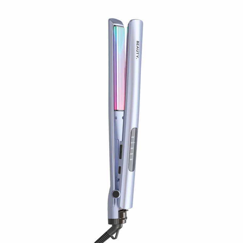 Powder Blue UltraSlim 1-inch digital flat iron with rainbow plates