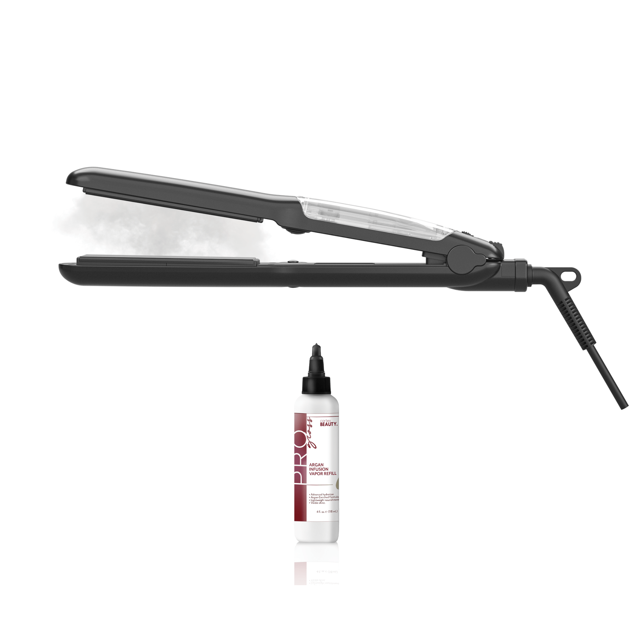 Cortex Beauty PROSteamer Professional Steam Flat Iron With 1 Argan Oil Refill