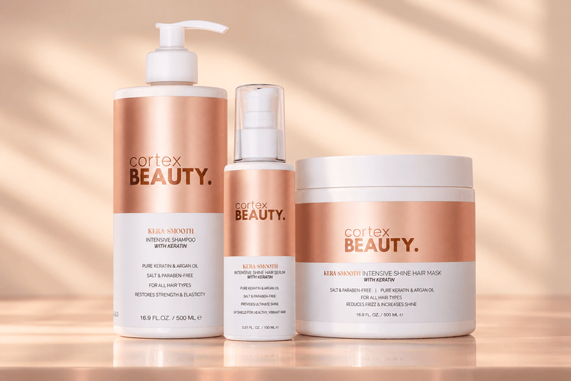 Cortex Beauty Pure Keratin | Shampoo, Hair Mask & Hair Serum Kit