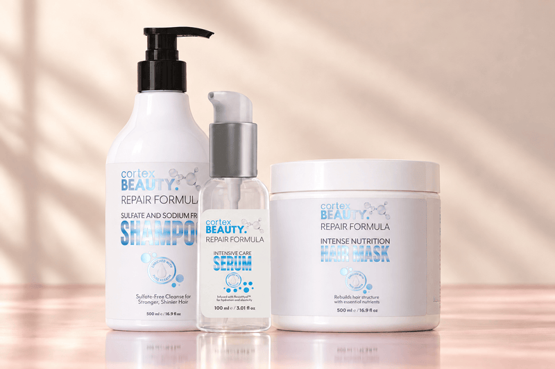 Cortex Beauty Repair Formula | Shampoo, Hair Mask & Hair Serum Kit