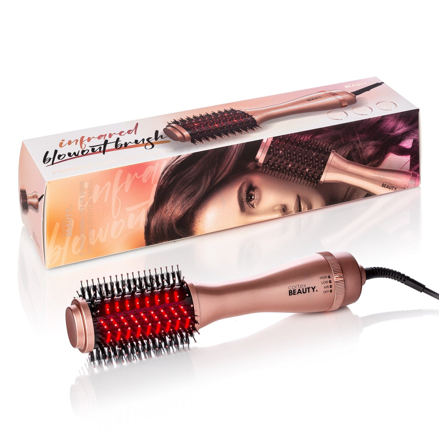 Cortex Beauty ROSEGOLD Infrared Blowout Brush | 2&quot; Professional Hot Brush