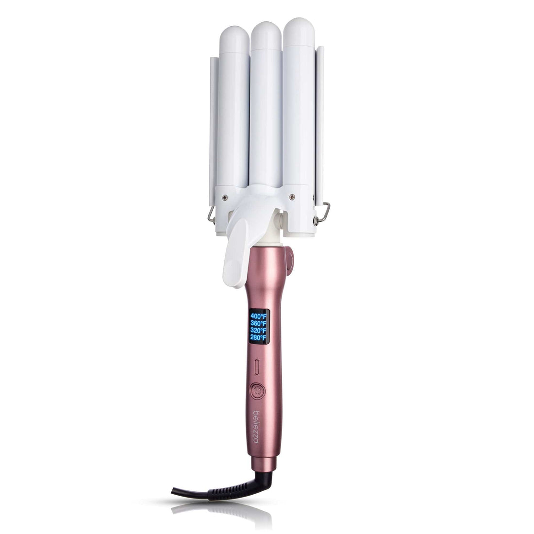 Cortex Beauty WHITE/PINK Bellezza: Digital and Foldable 1&quot; Three Barrel Waver