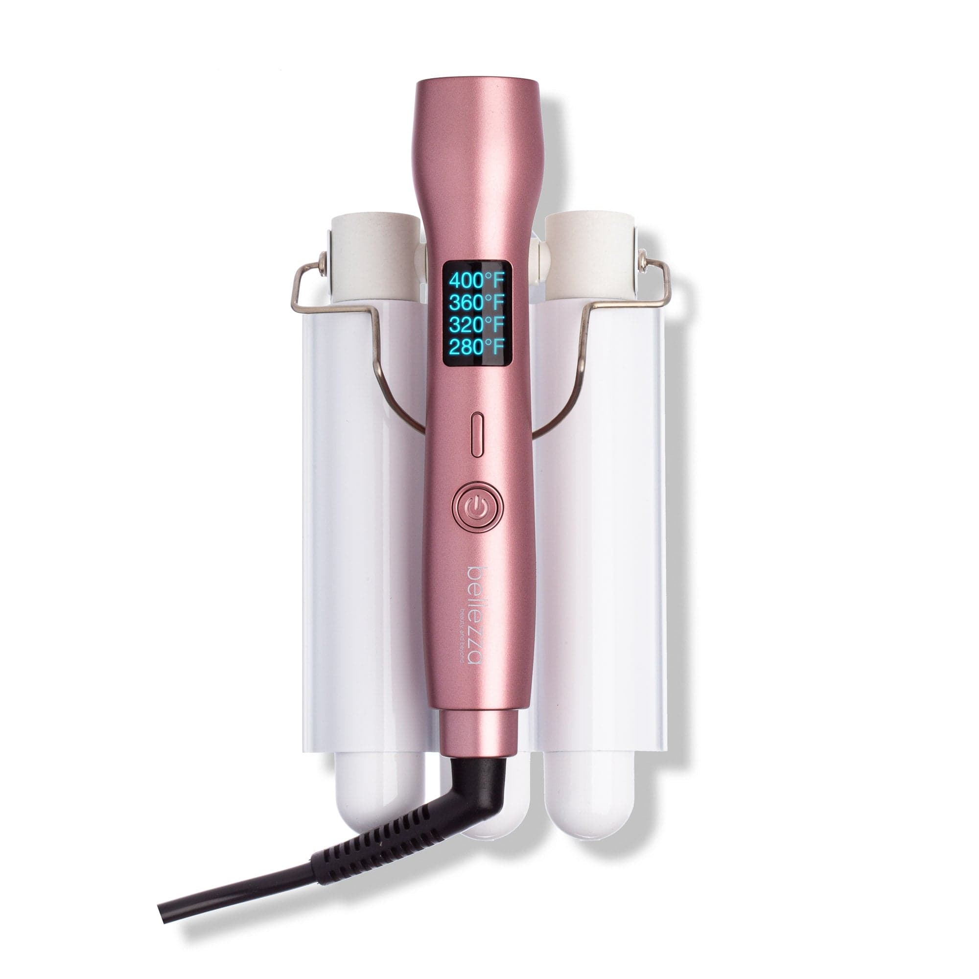 Cortex Beauty WHITE/PINK Bellezza: Digital and Foldable 1" Three Barrel Waver