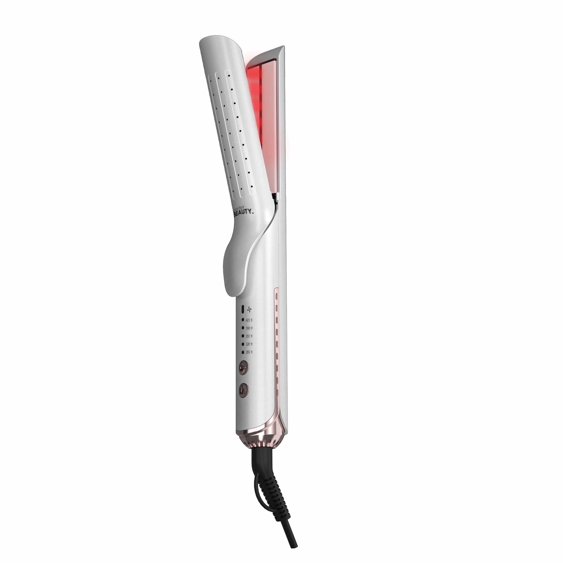 Cortex Beauty White Pink Rose Infra Air Glider 2-in-1 Cool Air & Infrared Flat Iron