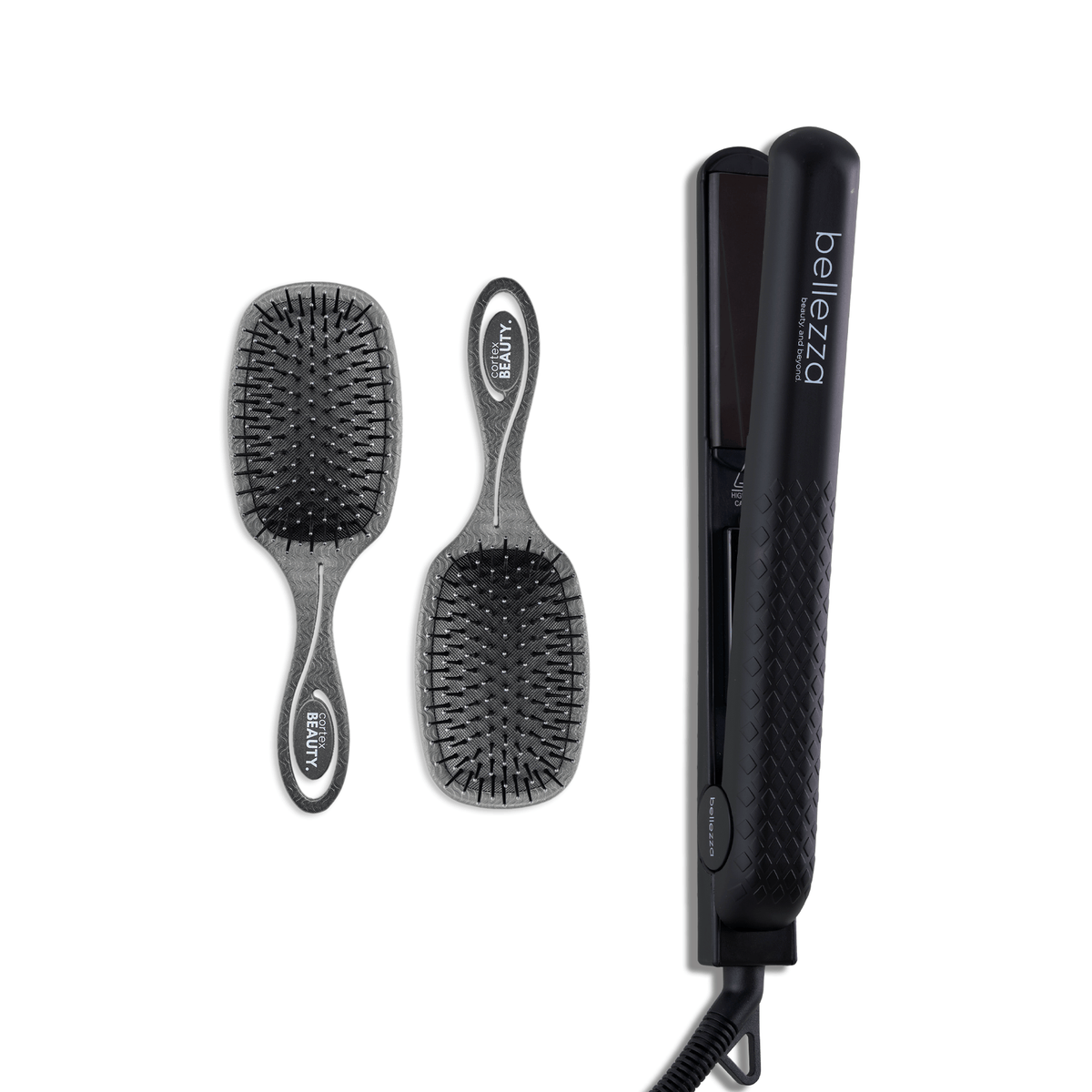 Cortex Black Ceramic Flat Iron + Mini Cushion Duo