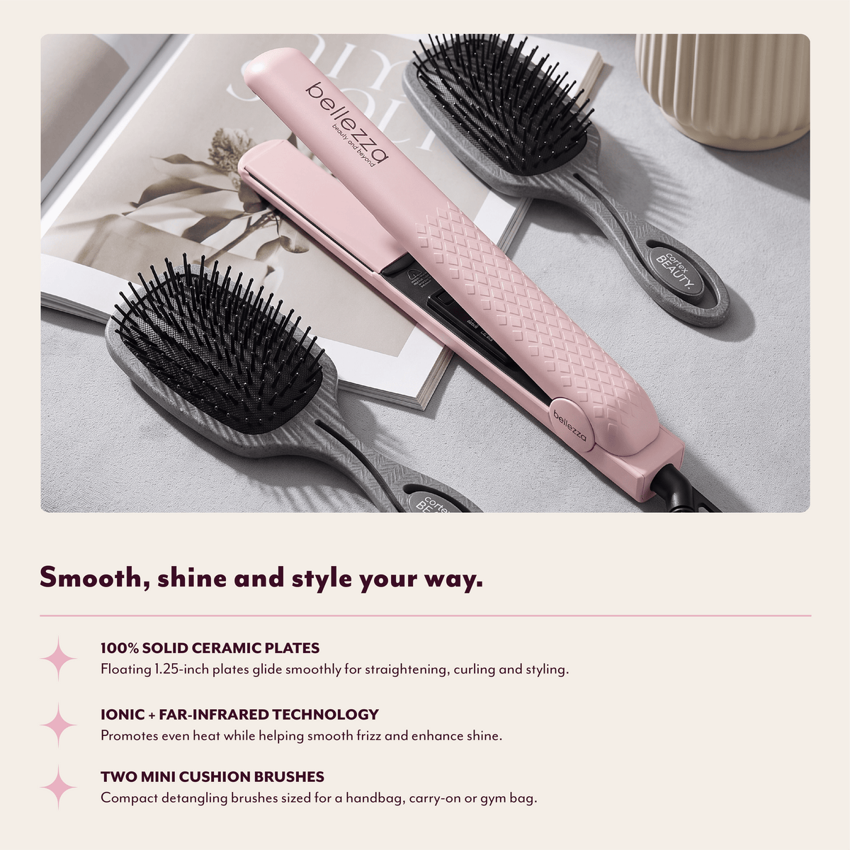 Cortex Ceramic Flat Iron + Mini Cushion Duo